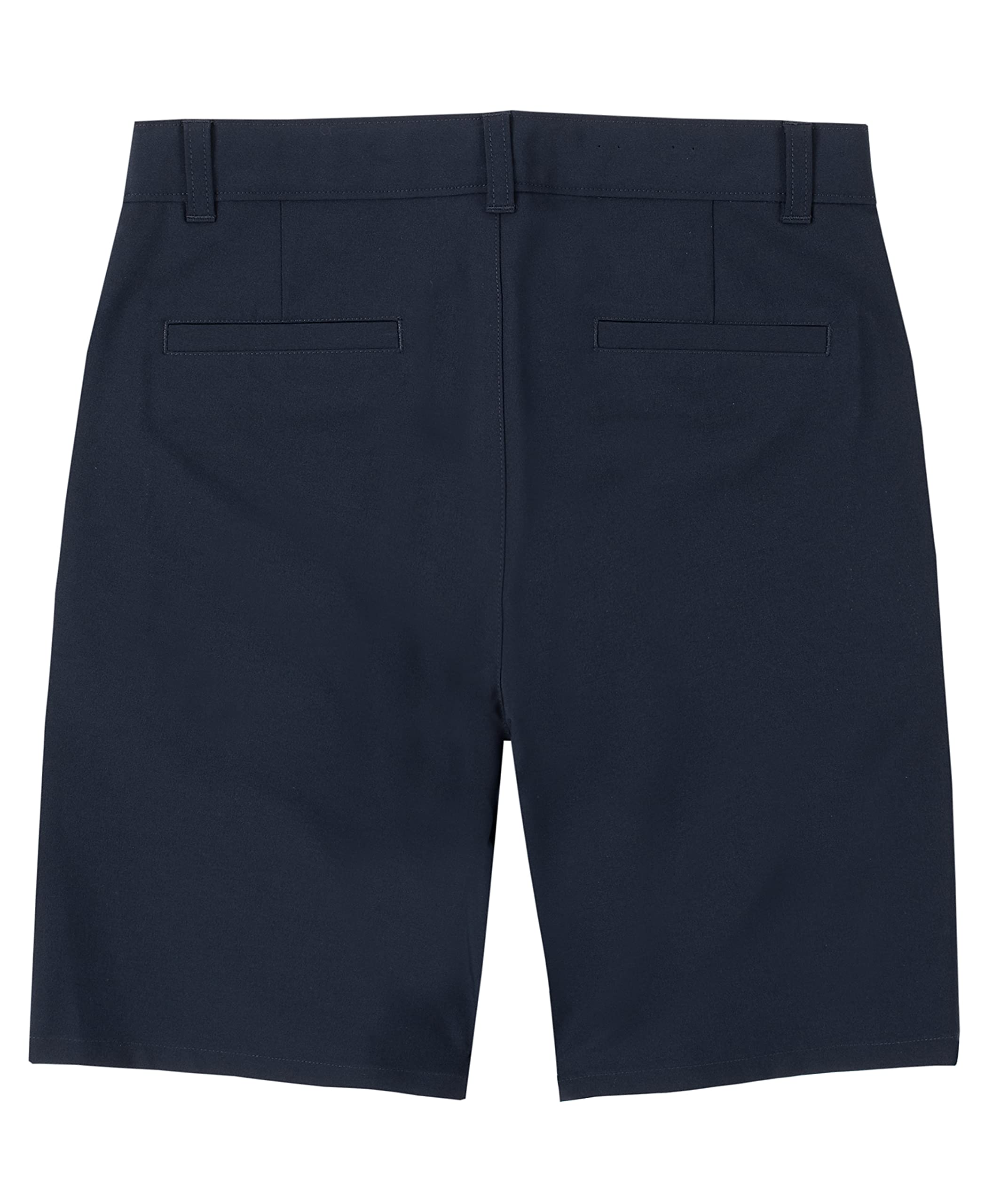 IZOD Boys' School Uniform Flat Front Khaki Shorts - Moisture Wicking Performance Fabric, Wrinkle & Fade Resistant - Perfect for School, Summer Camp & Casual Wear