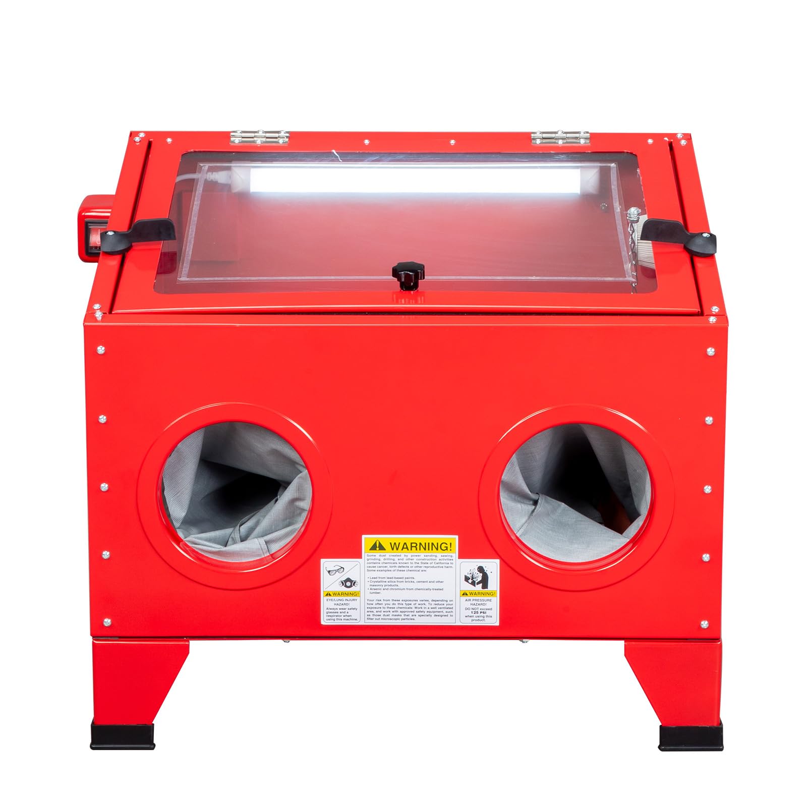 25 Gallon Portable Bench Top Sand Blasting Cabinet - Heavy Duty Steel Air Sandblaster with Spray Gun for Metal, Wood & Auto Restoration - Works with 40-80PSI/5CFM Air Compressor - Perfect for DIY Projects, Rust Removal & Surface Preparation