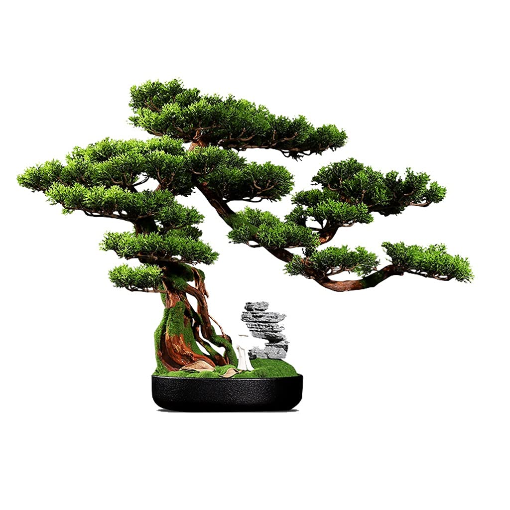 Artificial Bonsai Tree - Realistic Welcome Pine Simulation for Home & Office Decor | Desktop Zen Garden Plant | Perfect for Living Room, Porch, or Workspace Decoration | Low-Maintenance Thuja Ornamental Potted Plant