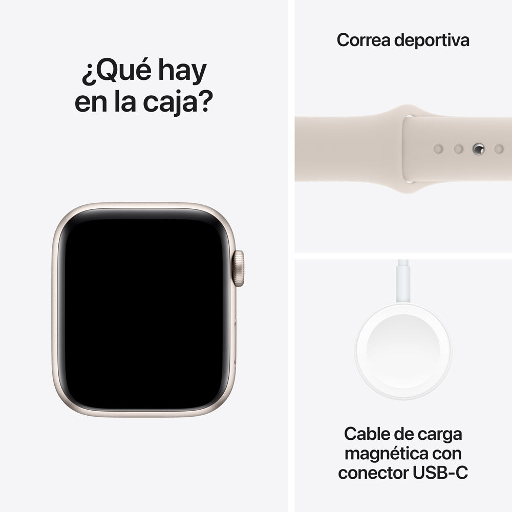 Apple Watch SE GPS + Cellular (44mm) - Starlight Aluminum Case & Sport Band (M/L) - Smartwatch for Fitness Tracking & Daily Use