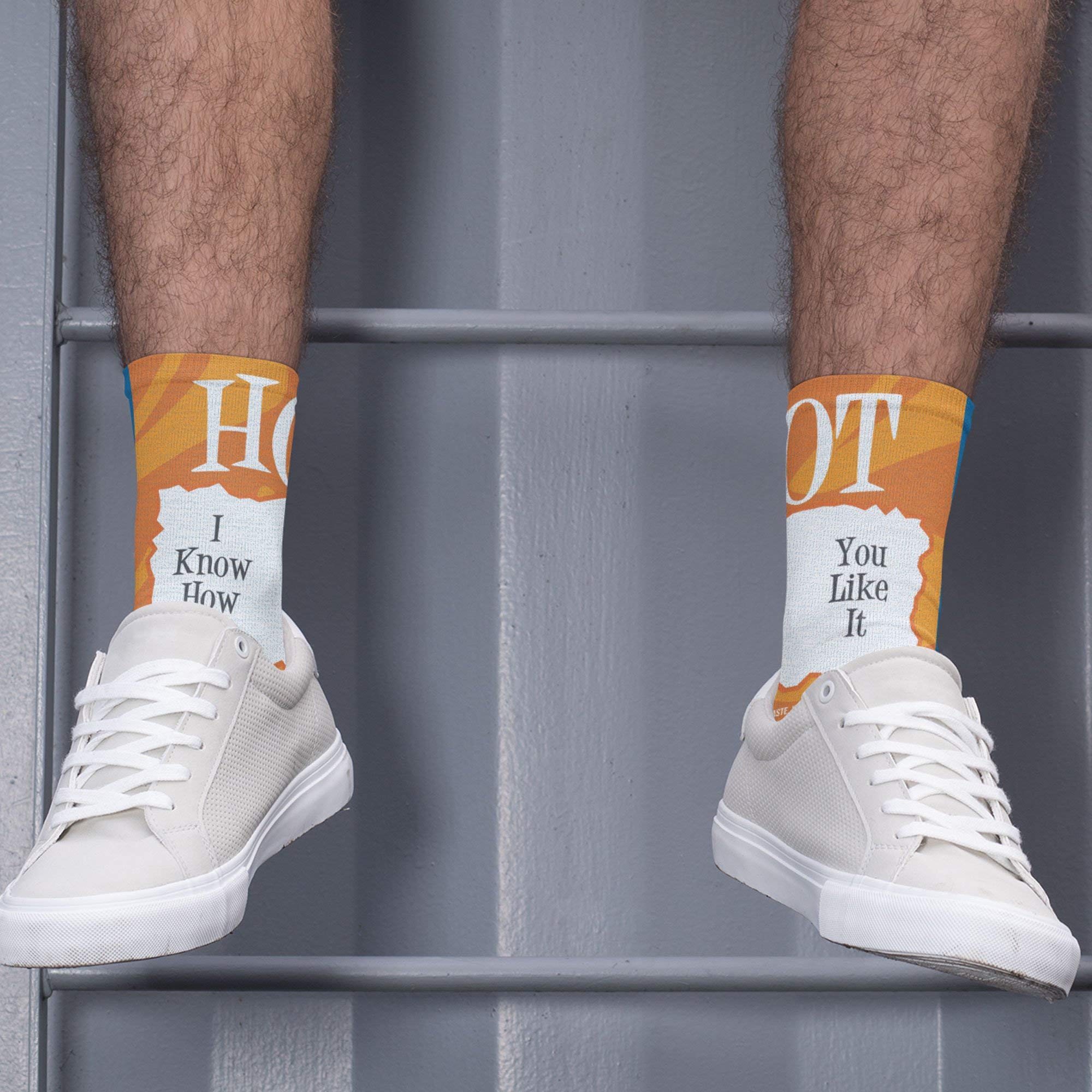 Custom Text Taco Sauce Socks - Spicy Hot Verde & Mild Diablo Crew Socks for Adults - Perfect for Taco Lovers, Mexican Food Enthusiasts & Fun Gift Occasions