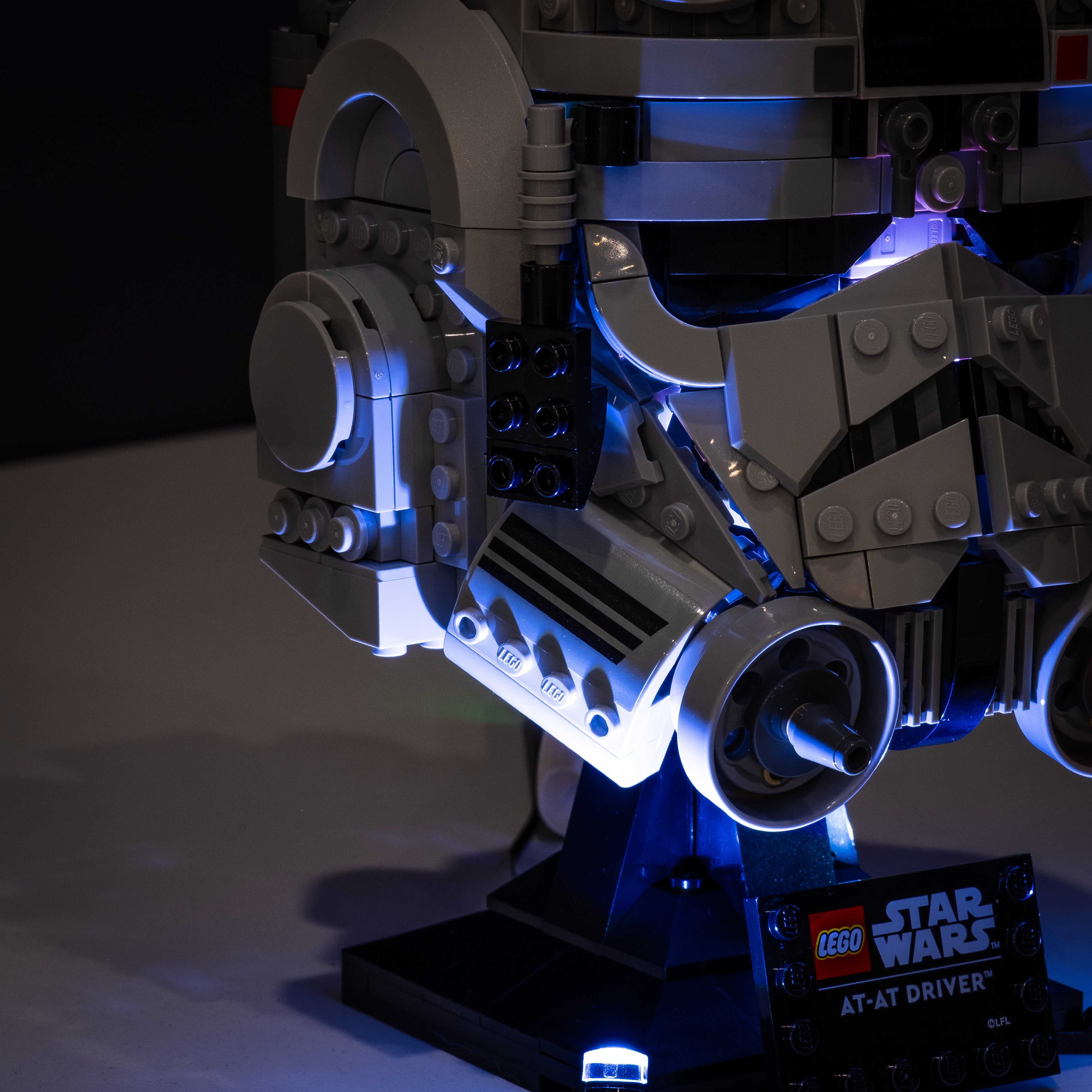 LEGO® AT-AT Driver Helmet™ Building Kit #75429 with DIY Light Bundle - Star Wars Collectible for Display & Cosplay