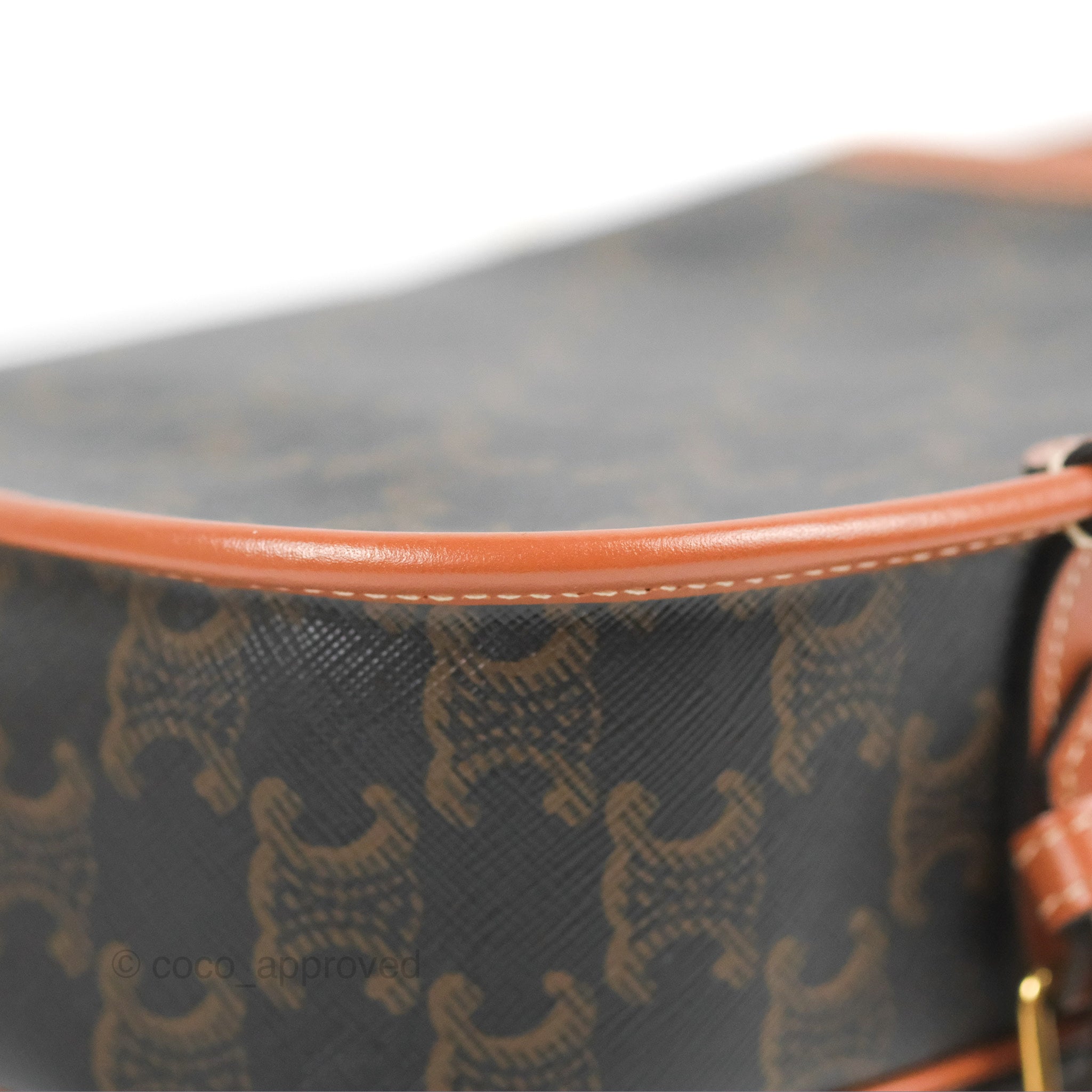 Celine Medium Triomphe Canvas Folco Bag in Tan - Luxury Crossbody Handbag for Women, Perfect for Work, Travel & Everyday Use