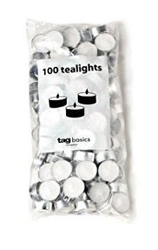 Premium White Tealight Candles - Pack of 100 Unscented Wax Candles for Home Decor, Weddings, Parties & Relaxation (210915) - Perfect for Candle Holders, Centerpieces & Aromatherapy