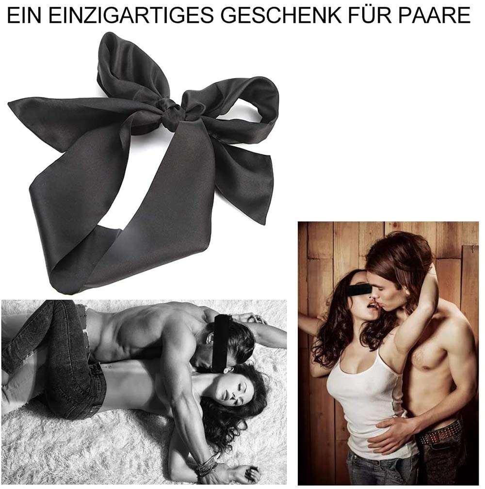Leather Bondage Set - SM Handcuffs & Blindfold for Adults - Fetish Restraints, Wrist & Ankle Cuffs - BDSM Sex Toys for Couples - Perfect for Roleplay, Spicing Up Bedroom & BDSM Scenes