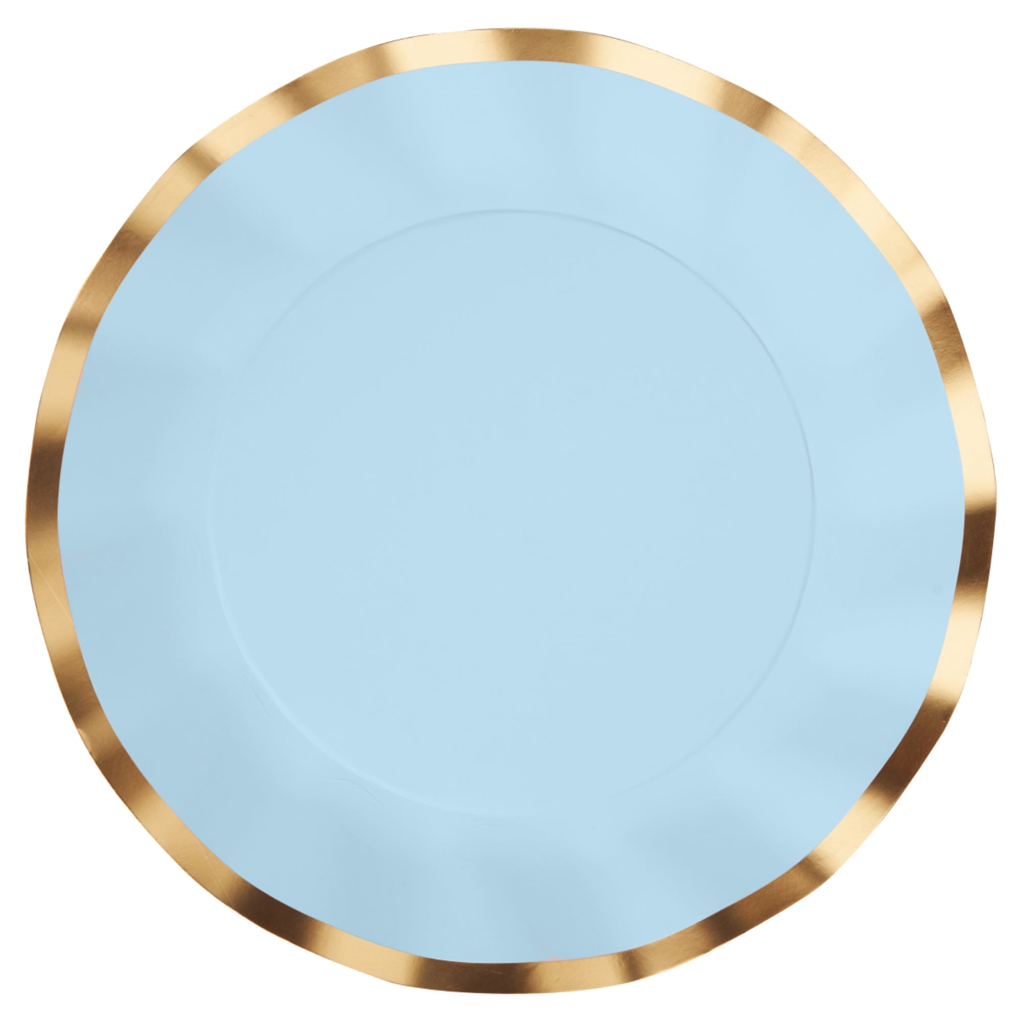 Wavy Dinner Plate Set of 8 - Sky Blue Ceramic Plates for Everyday Use, Dishwasher & Microwave Safe - Perfect for Family Dinners, Parties, and Home Decor
