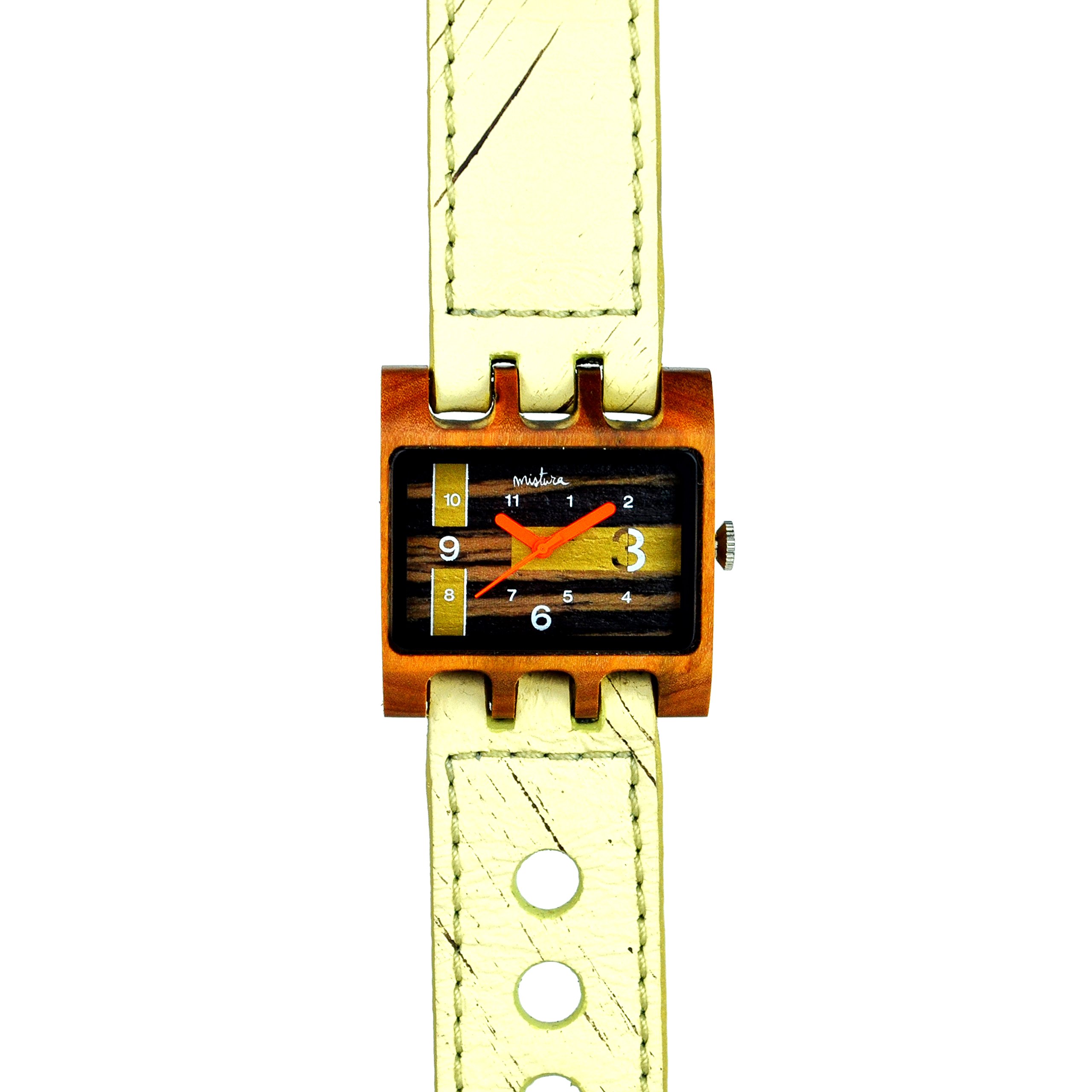 Lenzo Wooden Watch with Ebony Dial & Hollister Leather Strap - Stylish Eco-Friendly Wooden Timepiece for Men, Perfect for Outdoor Adventures & Business Meetings