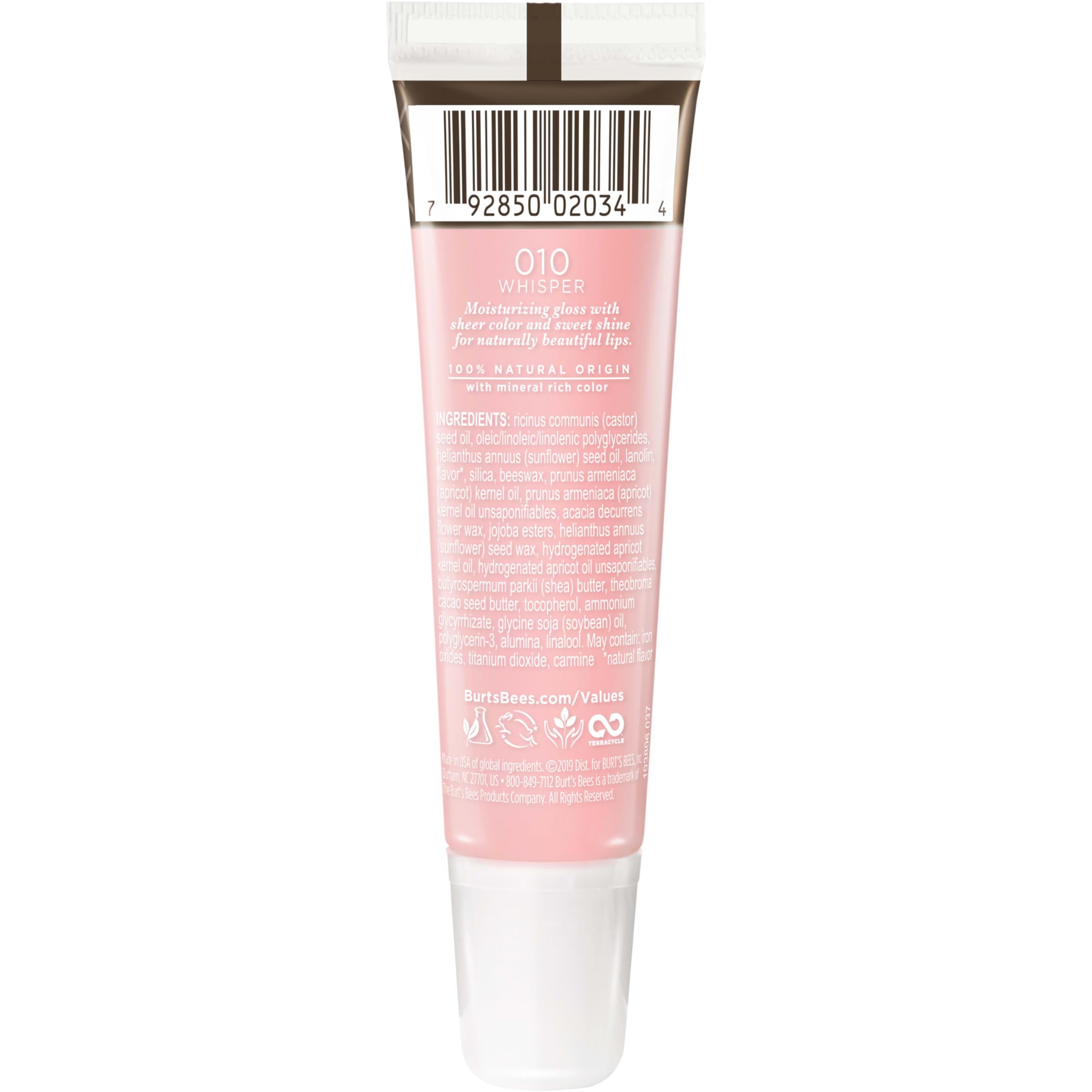 Burt's Bees 100% Natural Lip Gloss for Women - Hydrating Lip Shine with Sheer Color, Moisturizing & Nourishing (Whisper) - Perfect for Daily Wear, Date Night & Special Occasions