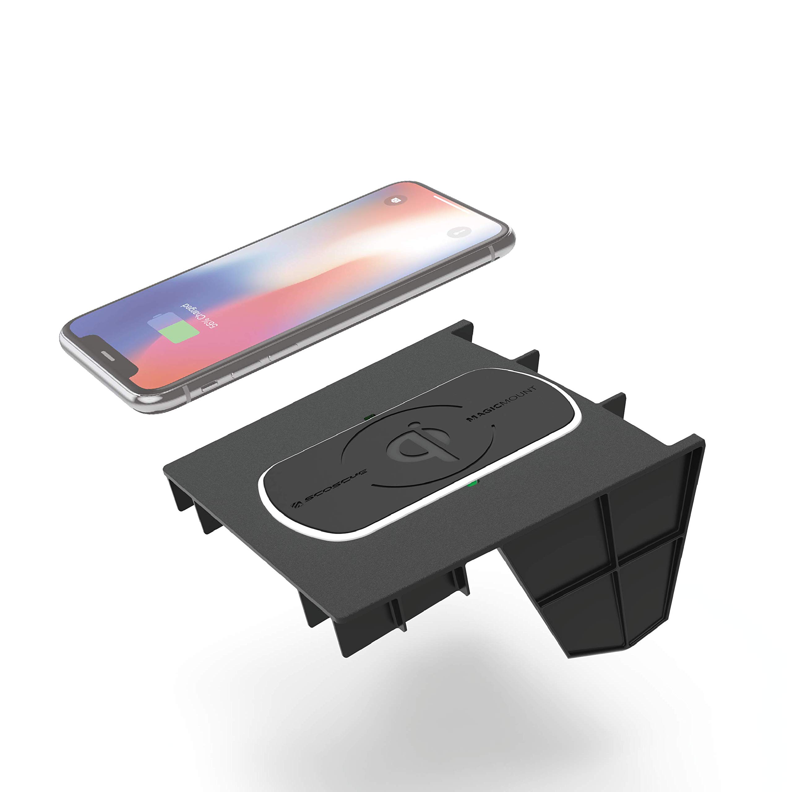 SCOSCHE CRQ02 MagicMount™ Qi-Certified 10W Magnetic Wireless Charger Mount for 2014-Up Jeep® Grand Cherokee™ - Secure Phone Holder with Bezel for iPhone, Samsung & Qi-Enabled Devices | Perfect for Road Trips & Hands-Free Driving