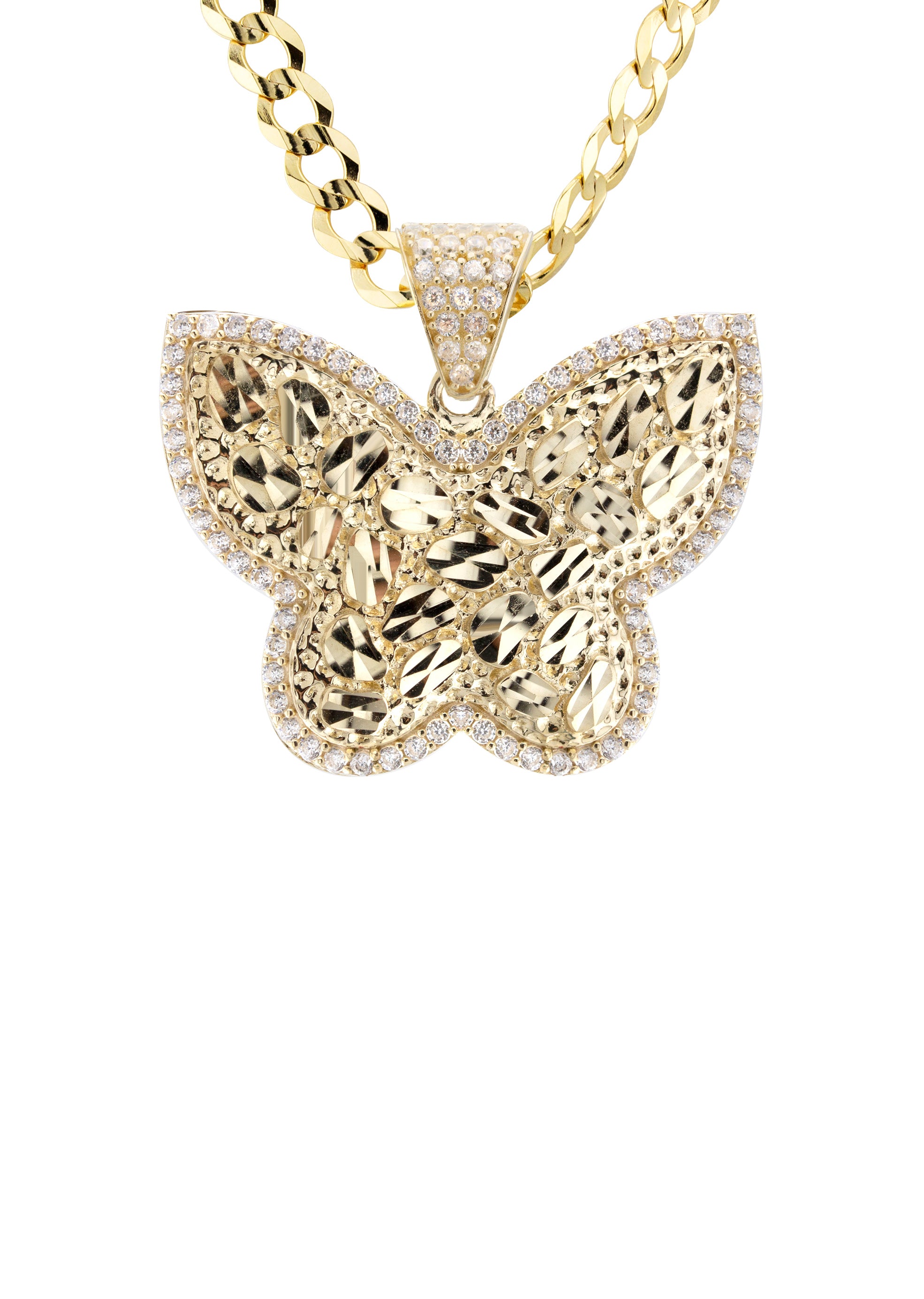 10K Yellow Gold Butterfly Nugget Necklace - 6-20 Grams | Dainty Layered Jewelry for Women, Gift for Her, Birthday & Anniversary Present