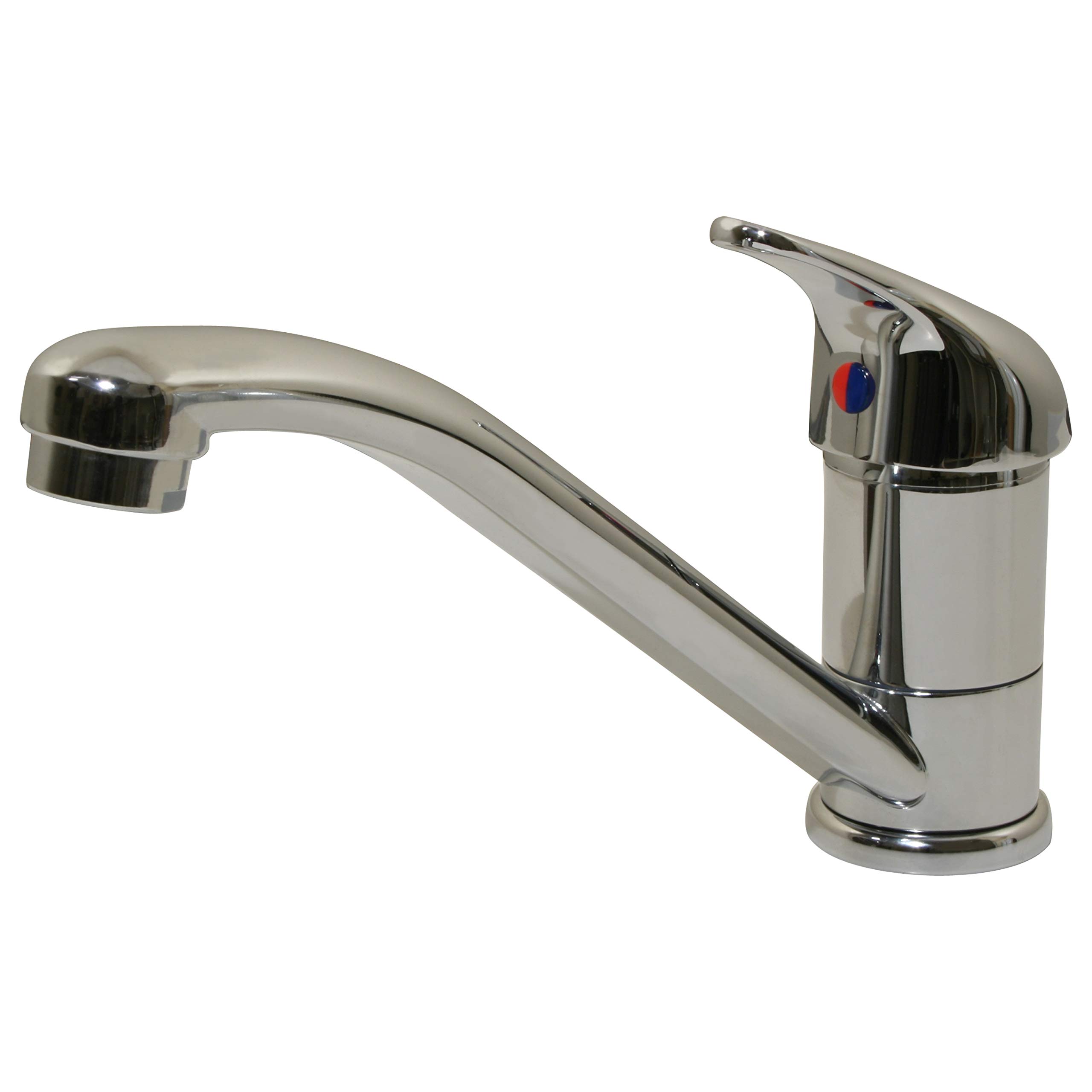 Scandvik Modern Chrome Stainless Steel Single Lever Galley Mixer - Easy to Install, Portable - Perfect for Kitchen, Bathroom & RV Use