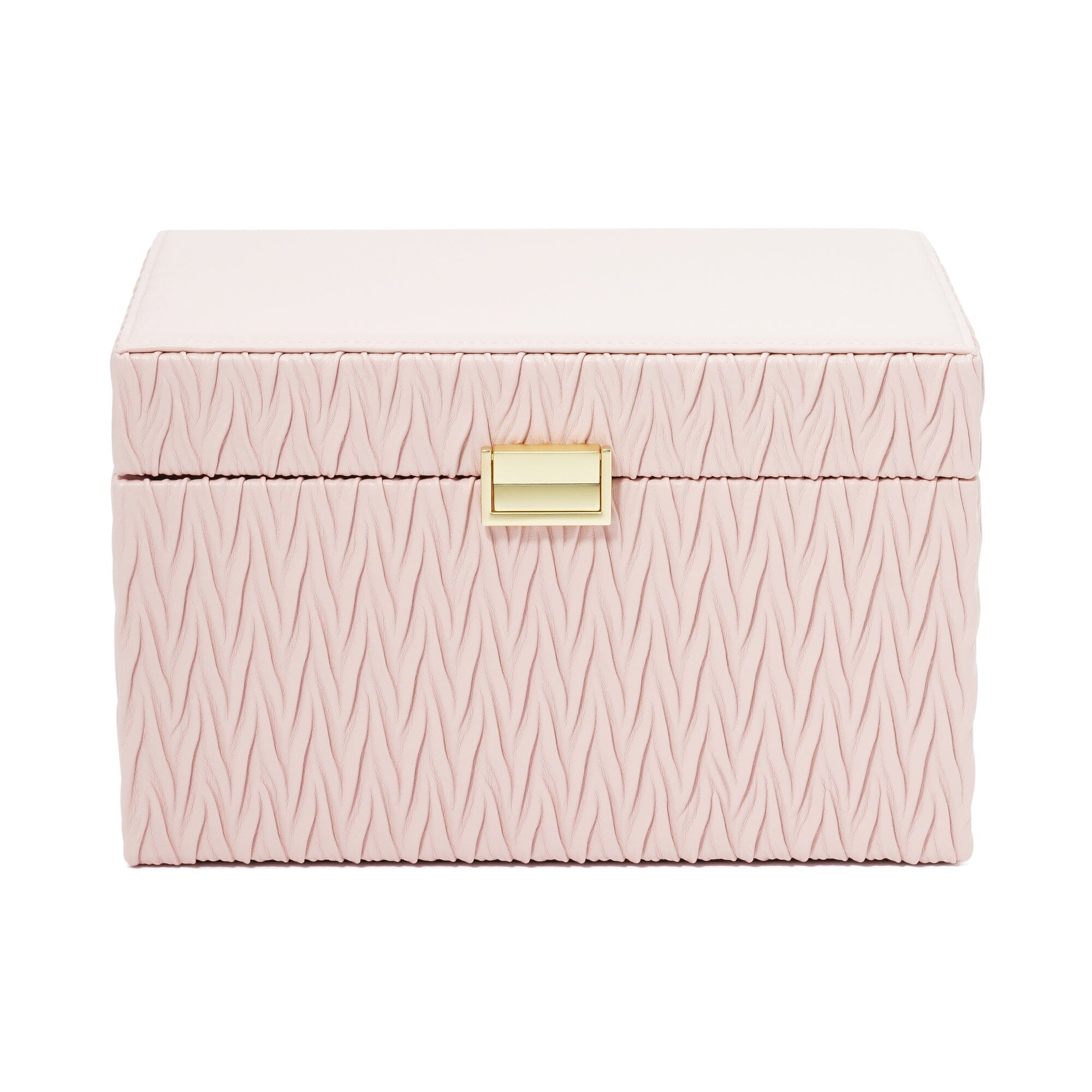Luxury Pink Embossed Jewelry Box with Mirror - Large Storage Organizer for Necklaces, Rings & Earrings - Perfect for Gift Giving & Home Decor