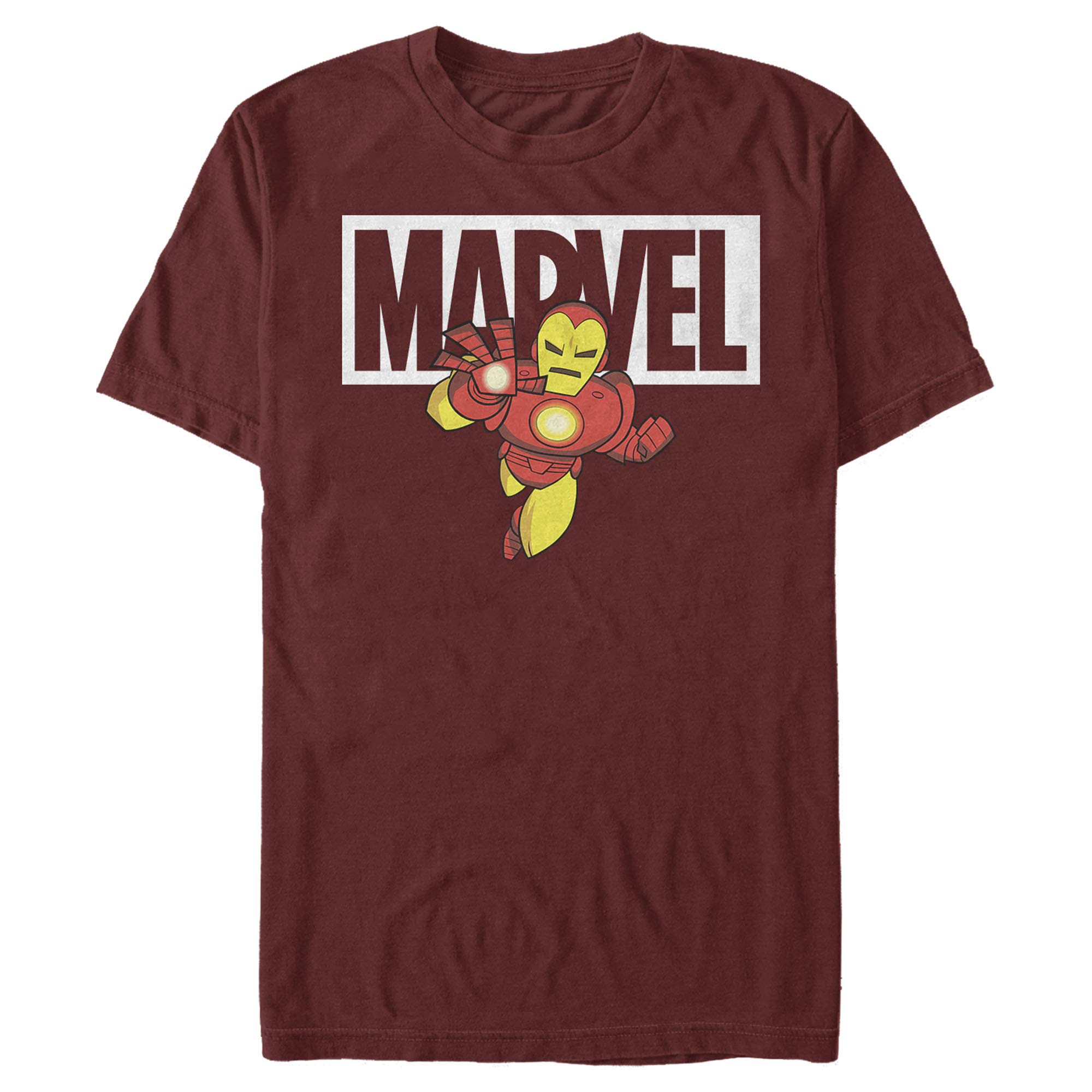 Men's Marvel Iron Man Brick Logo Graphic T-Shirt | Superhero Comic Tee for Casual Wear & Cosplay