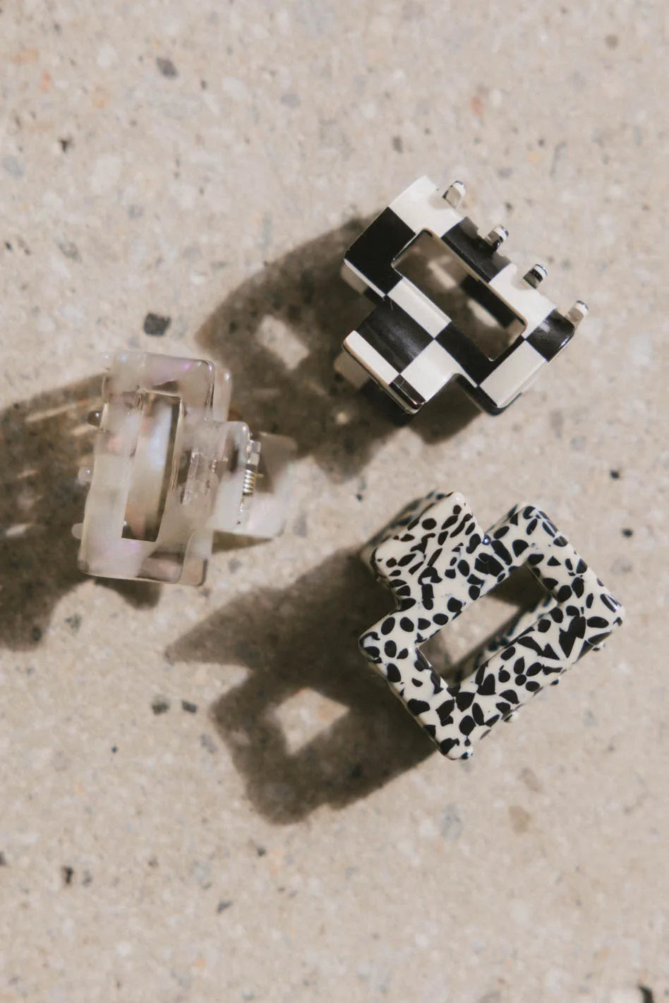 Mini Cutout Claw Clip in Snow Leopard Print - Trendy Hair Claw for Women, Girls | Perfect for School, Work, Gym & Everyday Hairstyles