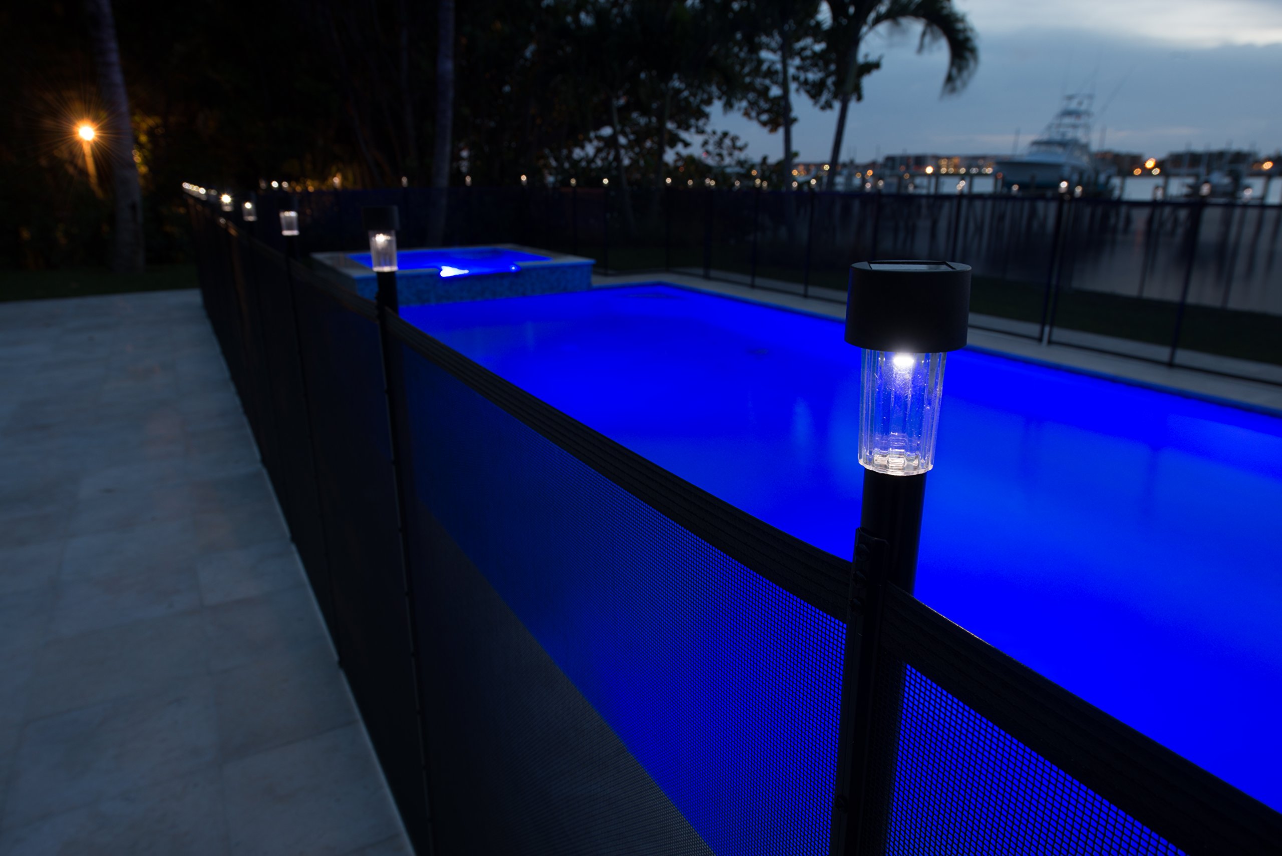 Solar Powered Pool Fence Lights - Waterproof Outdoor LED Lighting for Backyard, Garden & Deck - Ideal for Nighttime Safety & Ambiance
