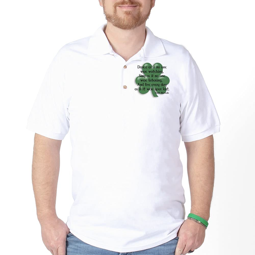 Stylish Irish Proverb Golf Polo Shirt for Men - Comfortable & Breathable Performance Golf Apparel - Perfect for Golf Courses, Casual Wear & St. Patrick's Day Celebrations