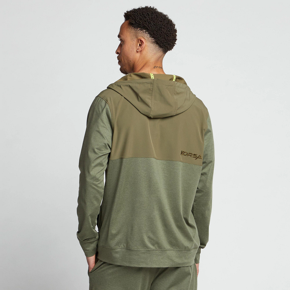 Men's Korsa Transfer Full Zip Hoodie Sweatshirt - Lightweight Fleece Jacket for Casual Wear, Gym & Outdoor Activities