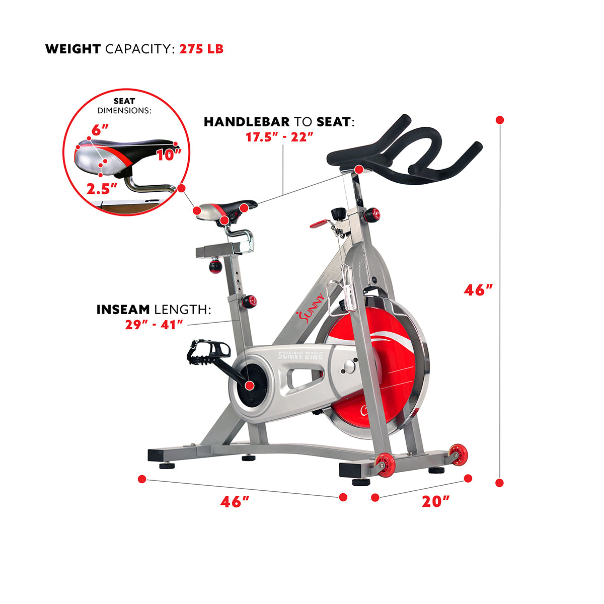 40 lb Flywheel Belt Drive Stationary Pro Indoor Cycling Bike - Heavy Duty Home Gym Exercise Bike for Cardio & Weight Loss - Perfect for Home Workouts & Spin Classes