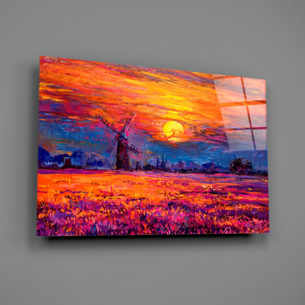 Stunning Sunset Wall Art - Handmade Canvas Painting for Home & Office Decor - Perfect for Living Room, Bedroom, or Gift