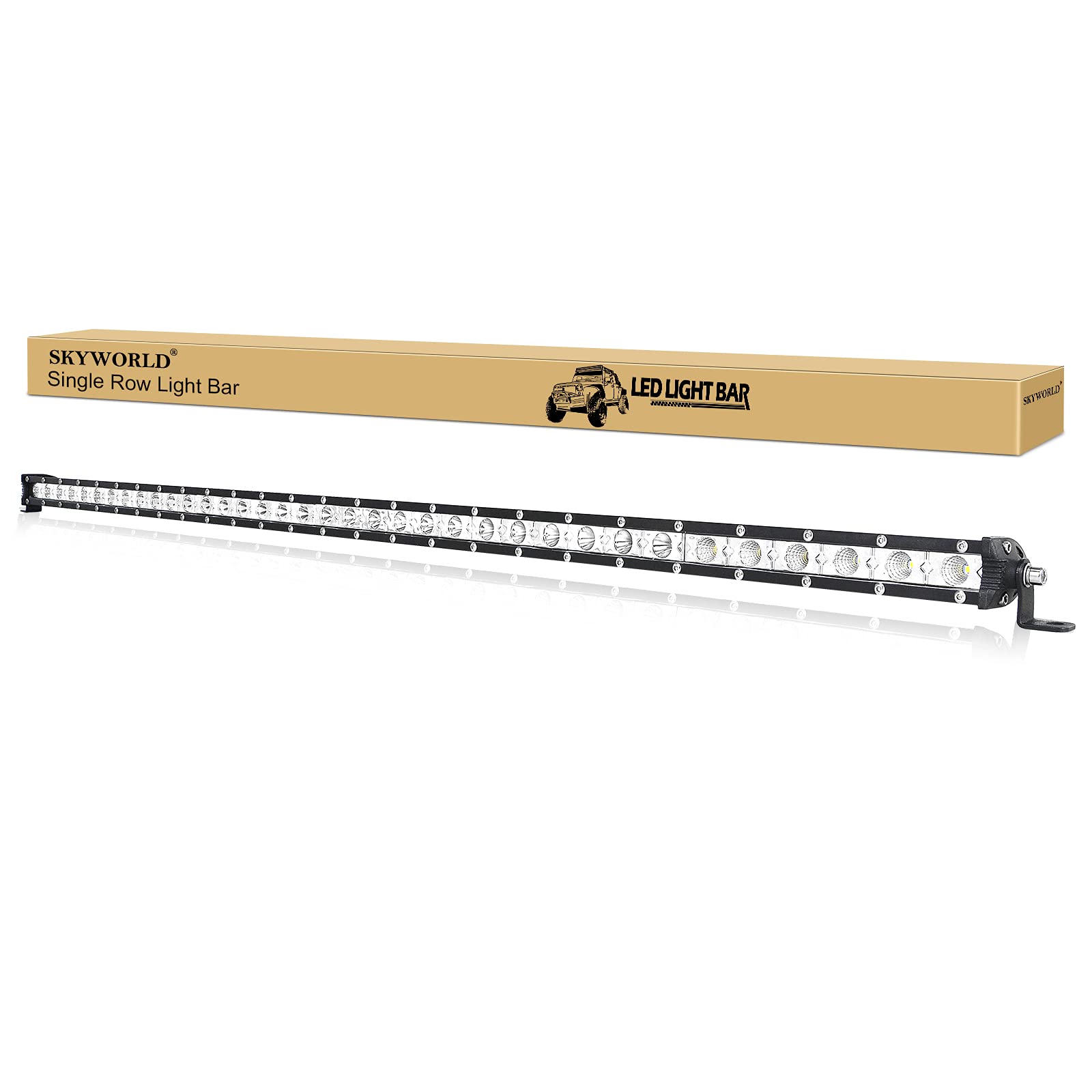 SKYWORTH 37 Inch 180W Ultra-Slim Single Row LED Light Bar - Spot Flood Combo for Trucks, ATV, UTV, SUV, Boat - Durable Fog Driving & Roof Bumper Lights for Off-Road, Camping, Hunting & Night Adventures