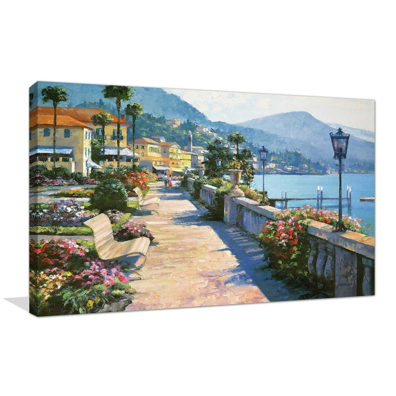 Bellagio Promenade by Howard Behrens - Premium Canvas Art Print for Home & Office Wall Decor - Perfect for Living Room, Bedroom or Gift
