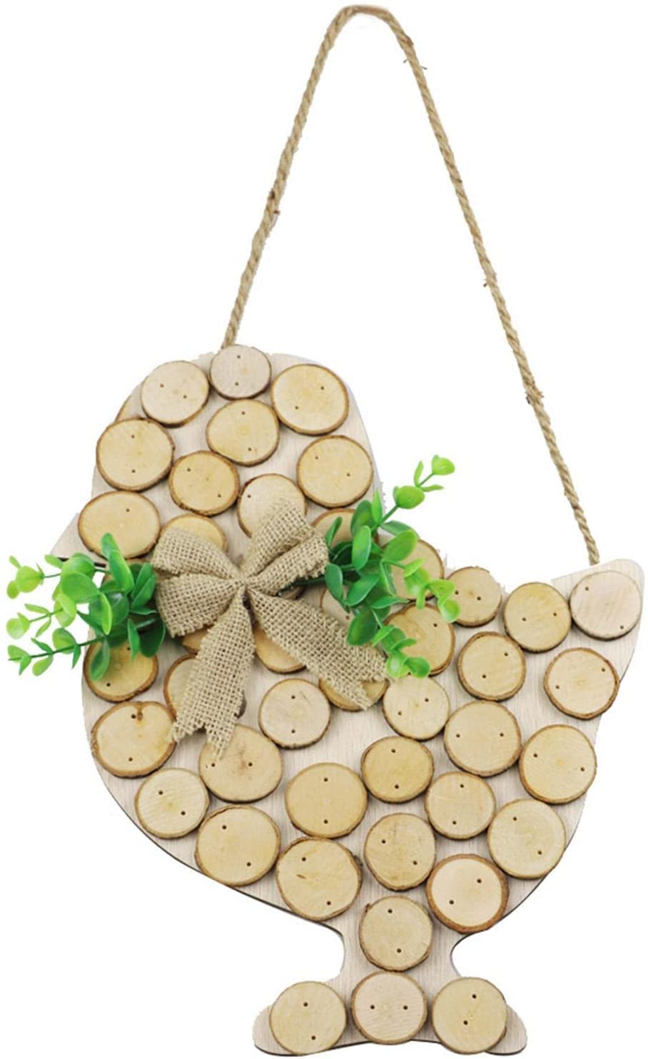 2Pcs Easter Wooden Hanging Signs - Handmade Wooden Plaques & Ornaments for Easter Home Decor, Party, Spring Festival, Wall & Door Decoration