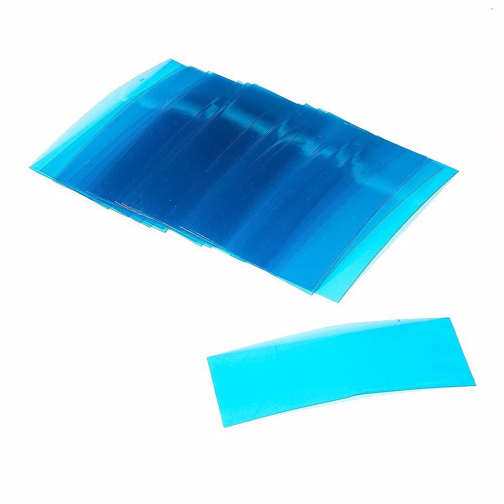 Aicosineg 30 Pcs Clear Blue PVC Heat Shrink Tubing for 18650 Battery - Protective Sleeve Wrap for DIY Electronics, Battery Repair & E-Cigarette Mods