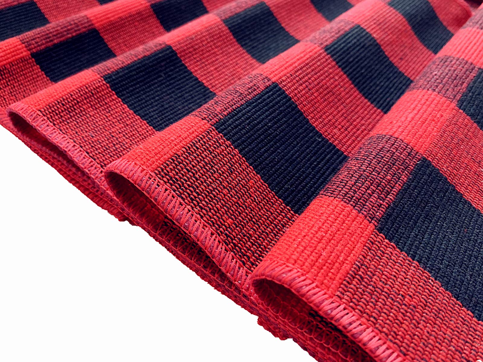 UKELER 6-Pack Buffalo Check Plaid Placemats - 100% Cotton Woven Washable Heat-Resistant Table Mats for Kitchen Dining (Red & Black) | Perfect for Holiday Dinners, Parties & Everyday Use