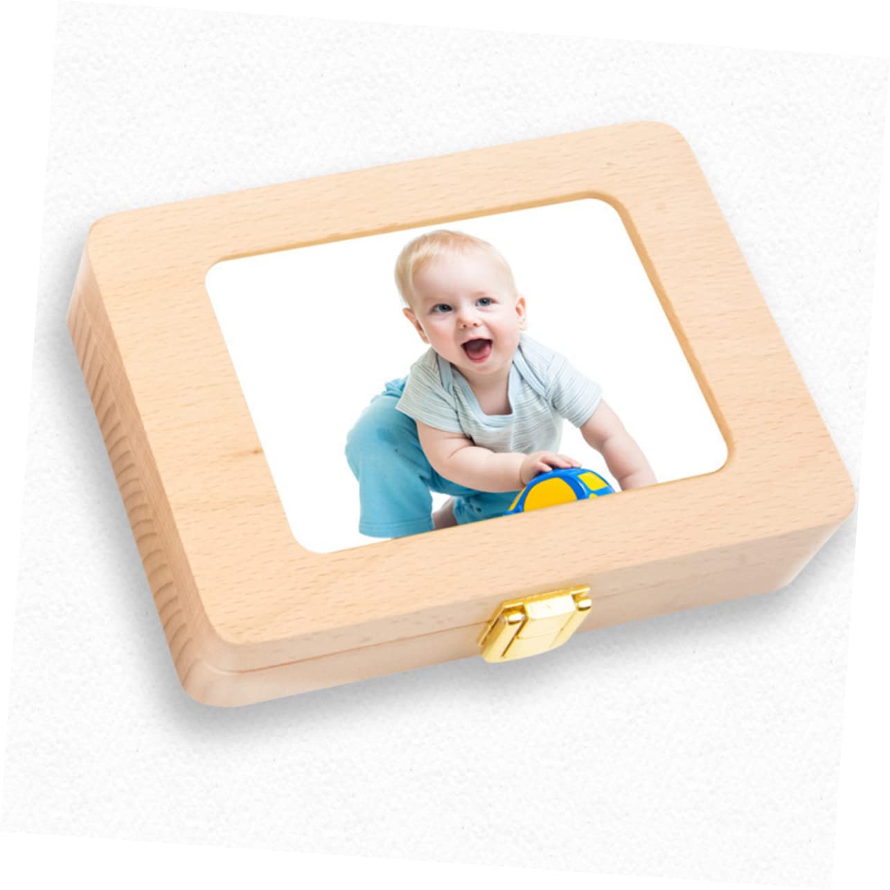 FAVOMOTO Wooden Baby Tooth Keepsake Box - First Tooth Holder for Boys & Girls - Memory Box for Lost Teeth - Perfect for Nursery, Baby Showers & Childhood Milestones