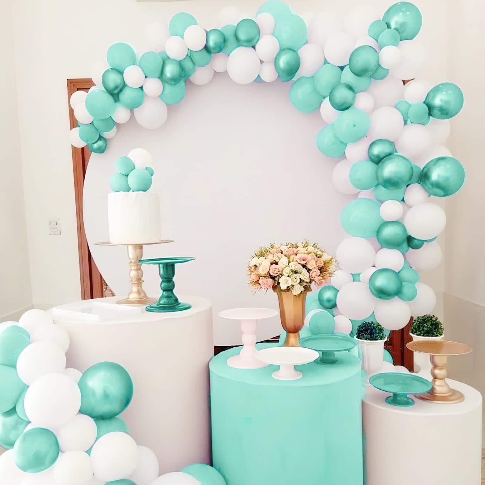 PartyWoo 120-Pack 5 Inch Teal Blue Balloons | Premium Turquoise Balloons for Garland & Arch Decor | Perfect for Birthday Parties, Weddings & Baby Showers | Indoor & Outdoor Celebration Decorations