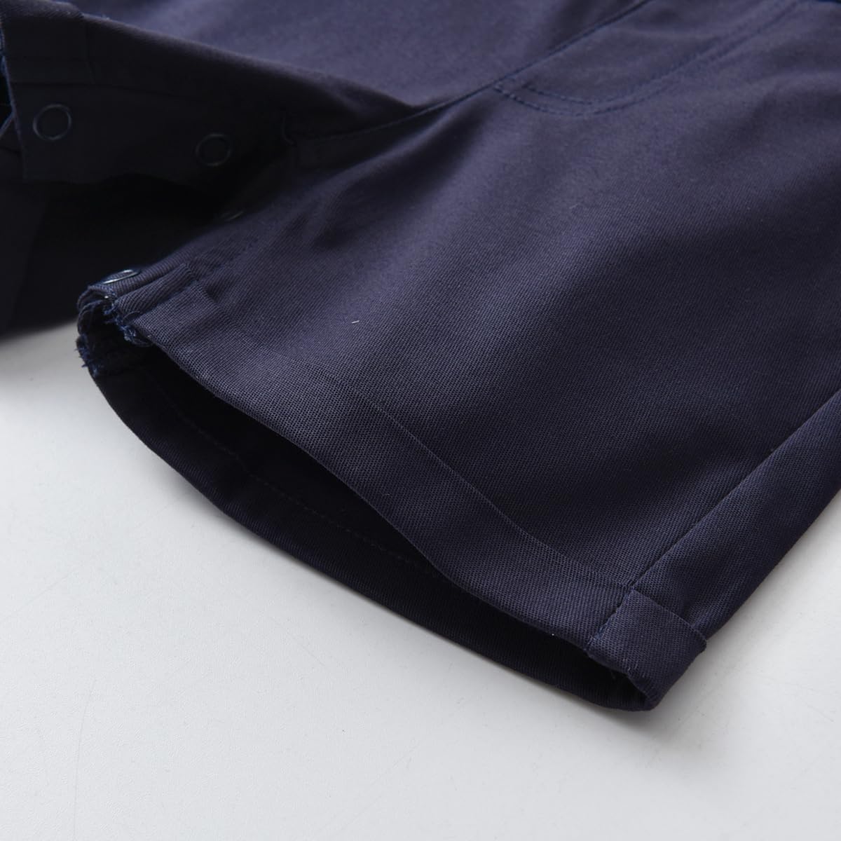 Baby Boys Gentleman Shorts Sets - Stylish Infant Outfits with Shirt, Shorts, Bow Tie & Suspenders for 9-12 Months | Perfect for Special Occasions, Photo Shoots & Family Gatherings