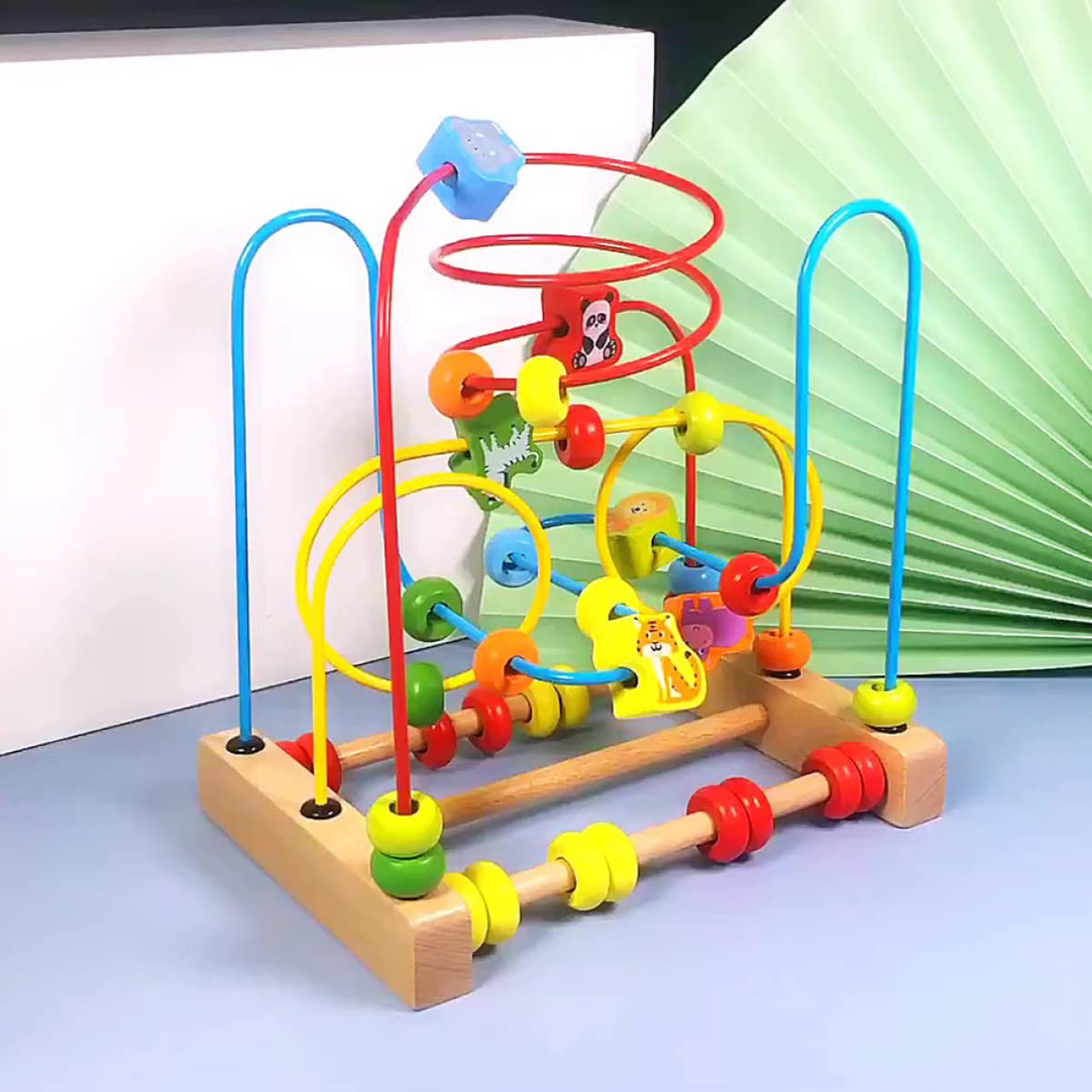 Toyvian Wooden Bead Maze & Roller Coaster Toy - Educational Preschool Learning Activity for Toddlers - Perfect for Montessori Classrooms & Early Childhood Development