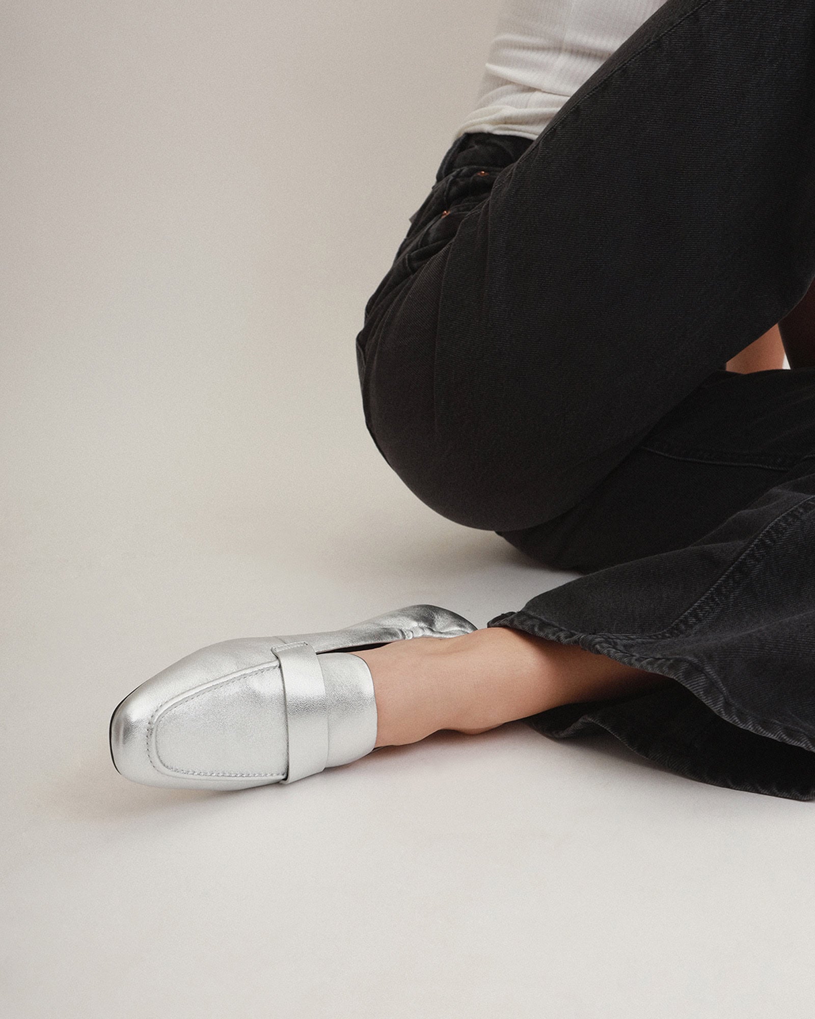 BOWEN Men's Silver Leather Loafers - Comfortable & Stylish Slip-On Shoes for Casual Wear, Office & Dress Occasions