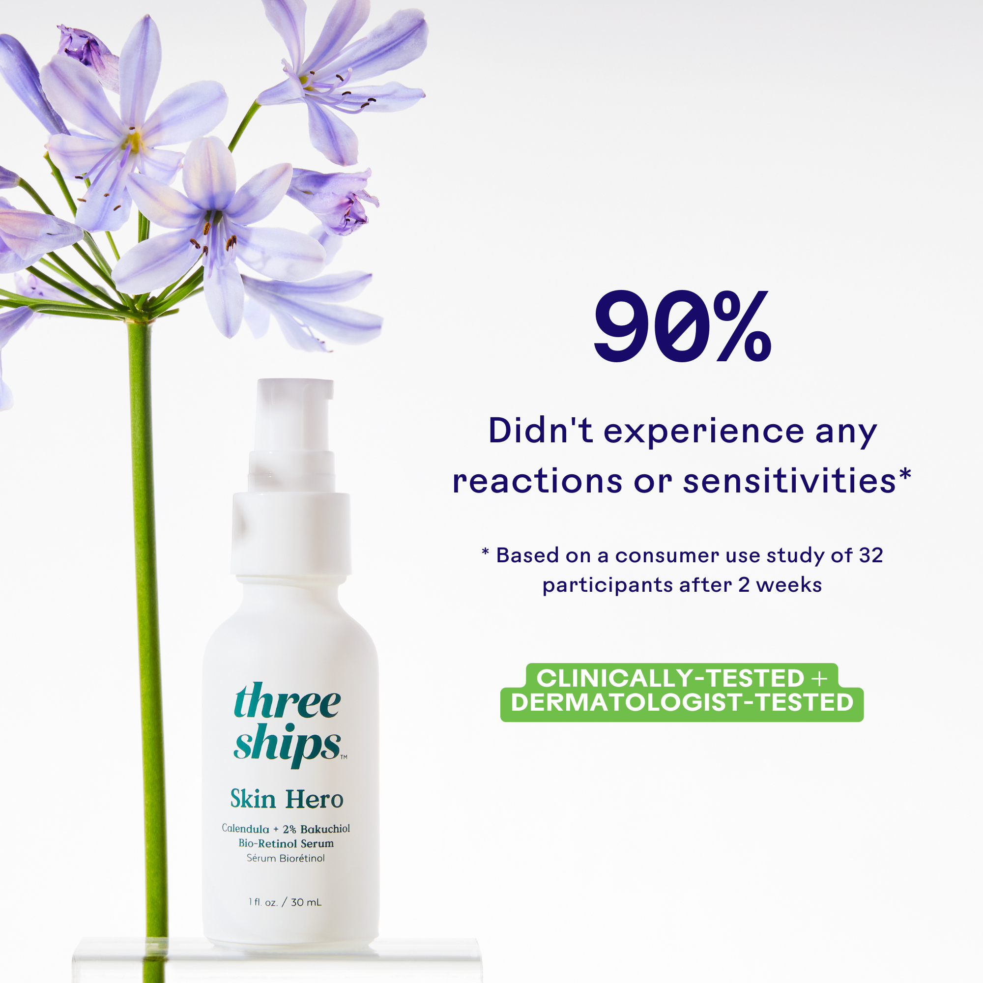 SkinHero™ Calendula + 2% Bakuchiol Bio Retinol Serum - Anti-Aging Face Treatment for Wrinkles & Fine Lines | Day & Night Moisturizer for Glowing Skin