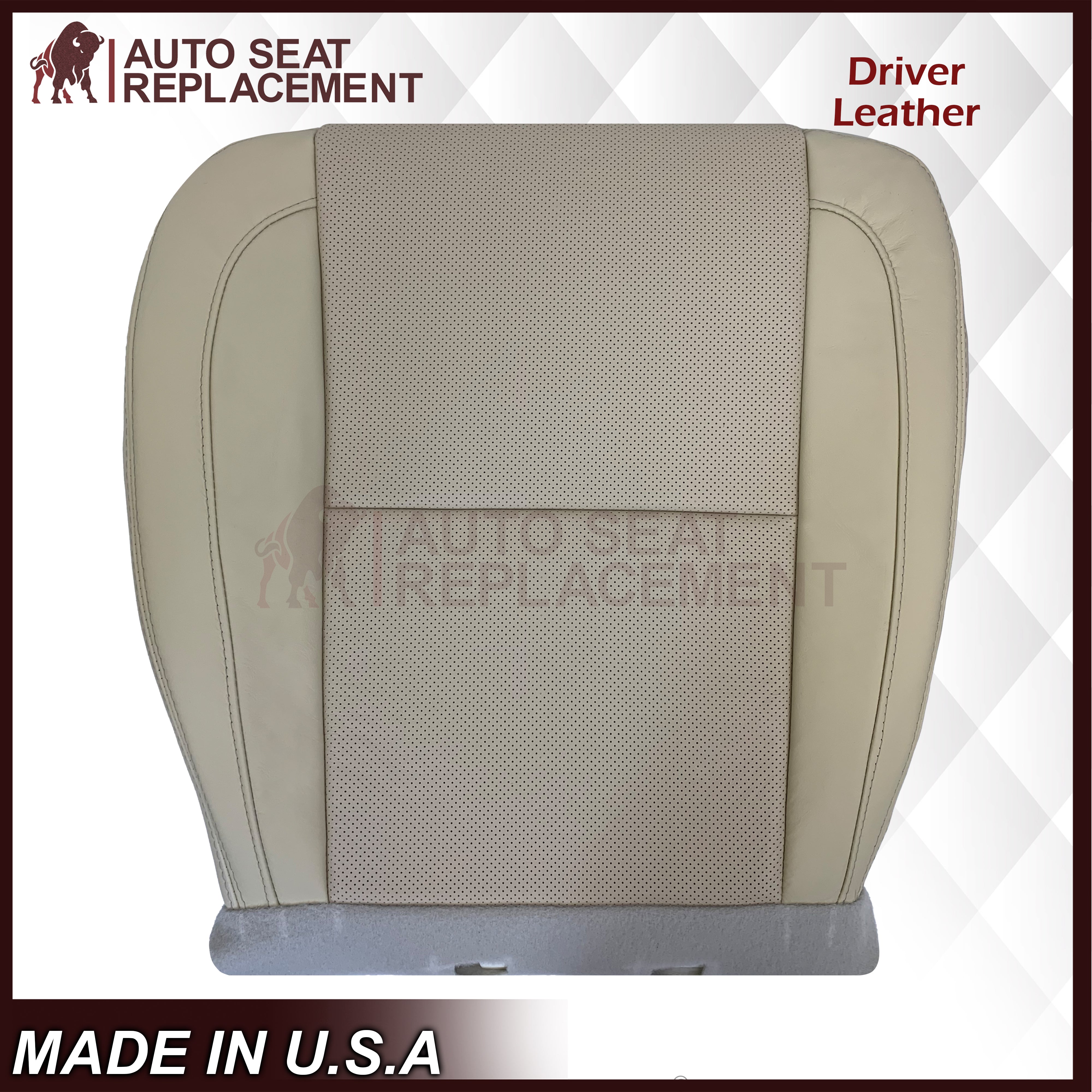 2007-2014 Cadillac Escalade Platinum Edition Custom Fit Seat Covers - Premium Light Tan Leather for Driver & Passenger (Top & Bottom) | Perfect for Car Interior Protection & Luxury Upgrade