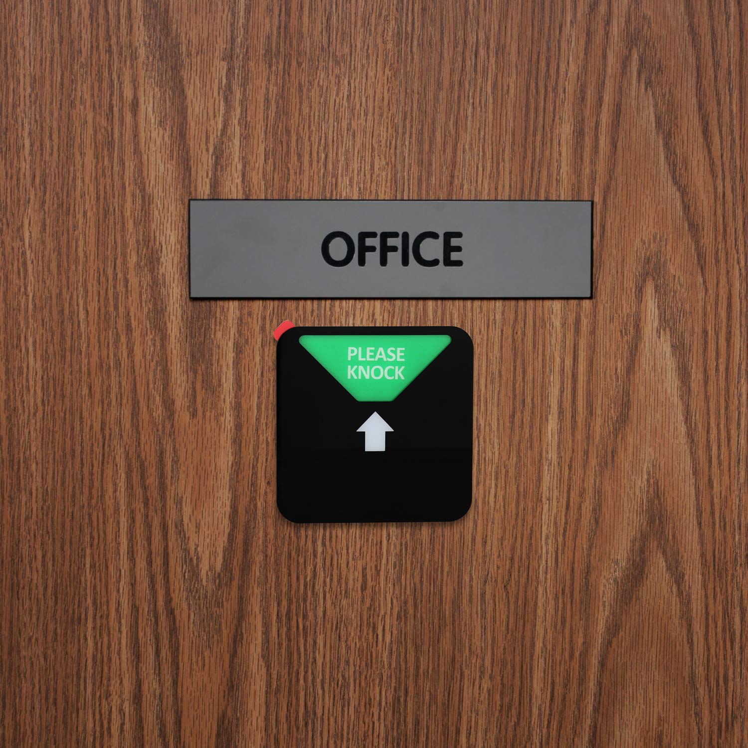 Kichwit Privacy Sign - Do Not Disturb, Out of Office, Please Knock, In Meeting Office Signs (4.9 Inch Square Black) - Perfect for Conference Rooms, Workstations & Office Doors