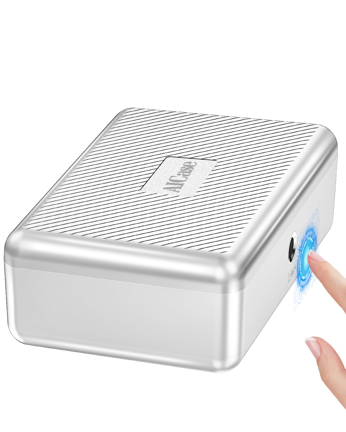 AICase Biometric Fingerprint Safe Box - Portable Security Lock Box for Money, Jewelry, Documents - Home, Office, Car & Travel Use - Digital Combination Lock for Secure Storage