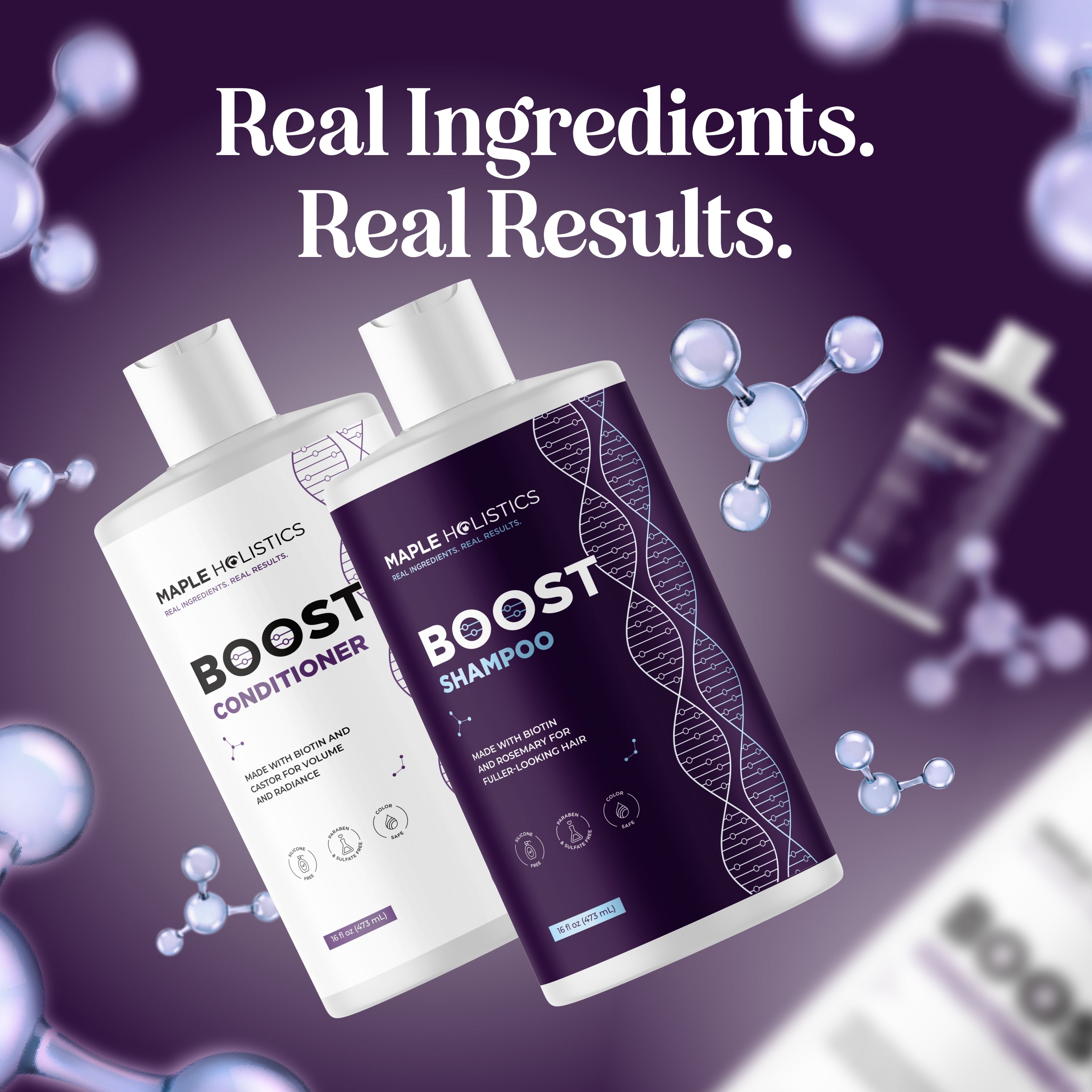 Boost Shampoo and Conditioner Set for Hair Growth & Volume - Sulfate Free, Natural Ingredients - Perfect for Daily Hair Care & Thinning Hair