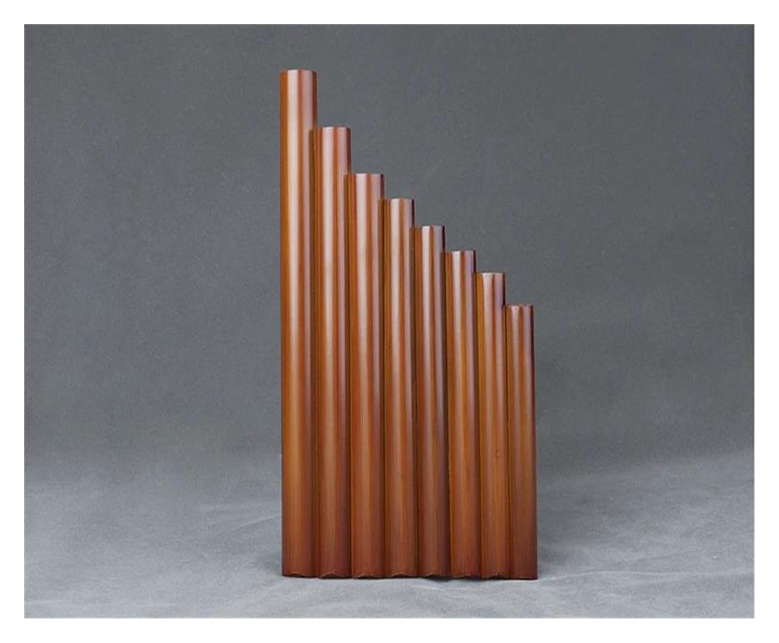 **8-Tube Pan Flute in G Key - Handmade Brown Bamboo Woodwind Instrument for Beginners - Perfect for Meditation, Music Therapy & Folk Performances**