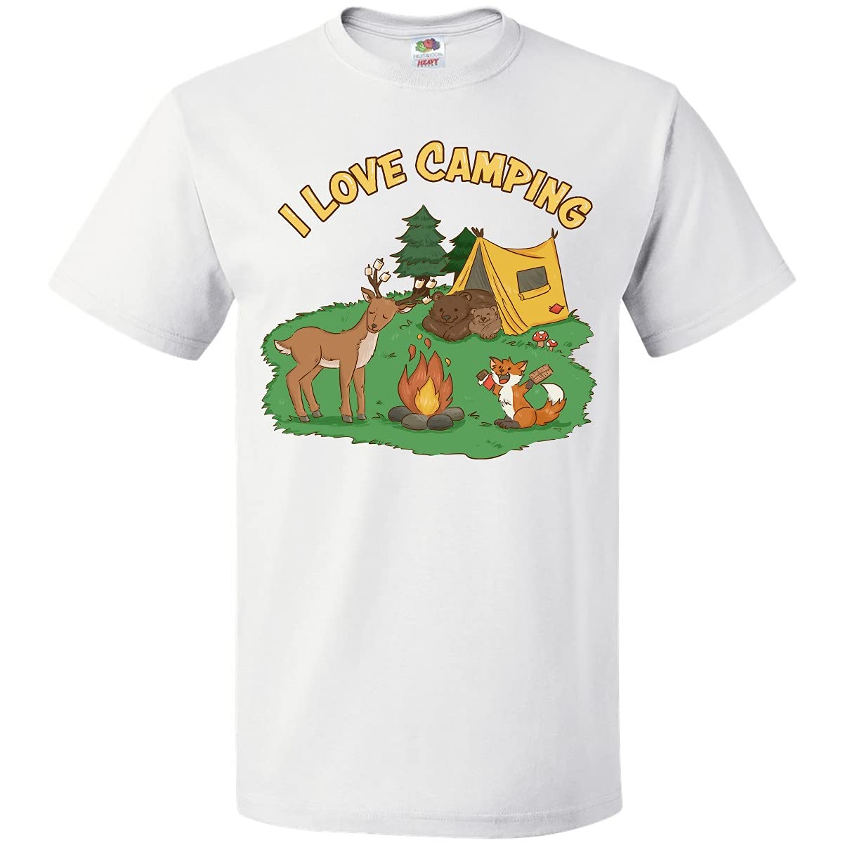 Inktastic I Love Camping Animals Graphic T-Shirt for Men & Women - Funny Outdoor Camping Tee for Hiking, Backpacking & Nature Lovers