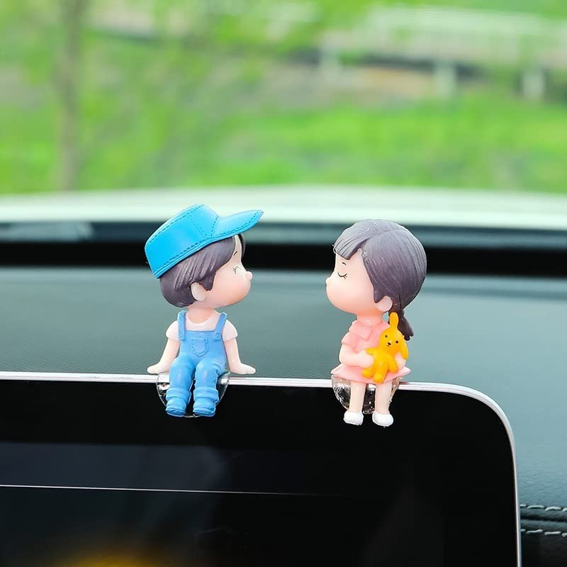 Cute Couple Car Dashboard Ornaments - Adorable Car Accessories for Women, Interior Decor & Gift Ideas | Perfect for Valentine's Day, Anniversary & Couple Gifts