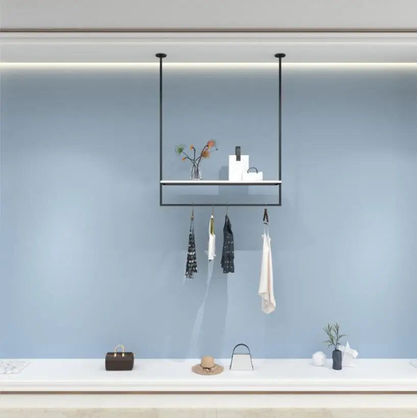 Wall Mounted Clothing Display Rack - Space Saving Garment Organizer for Retail Stores, Boutiques & Home Closet Organization