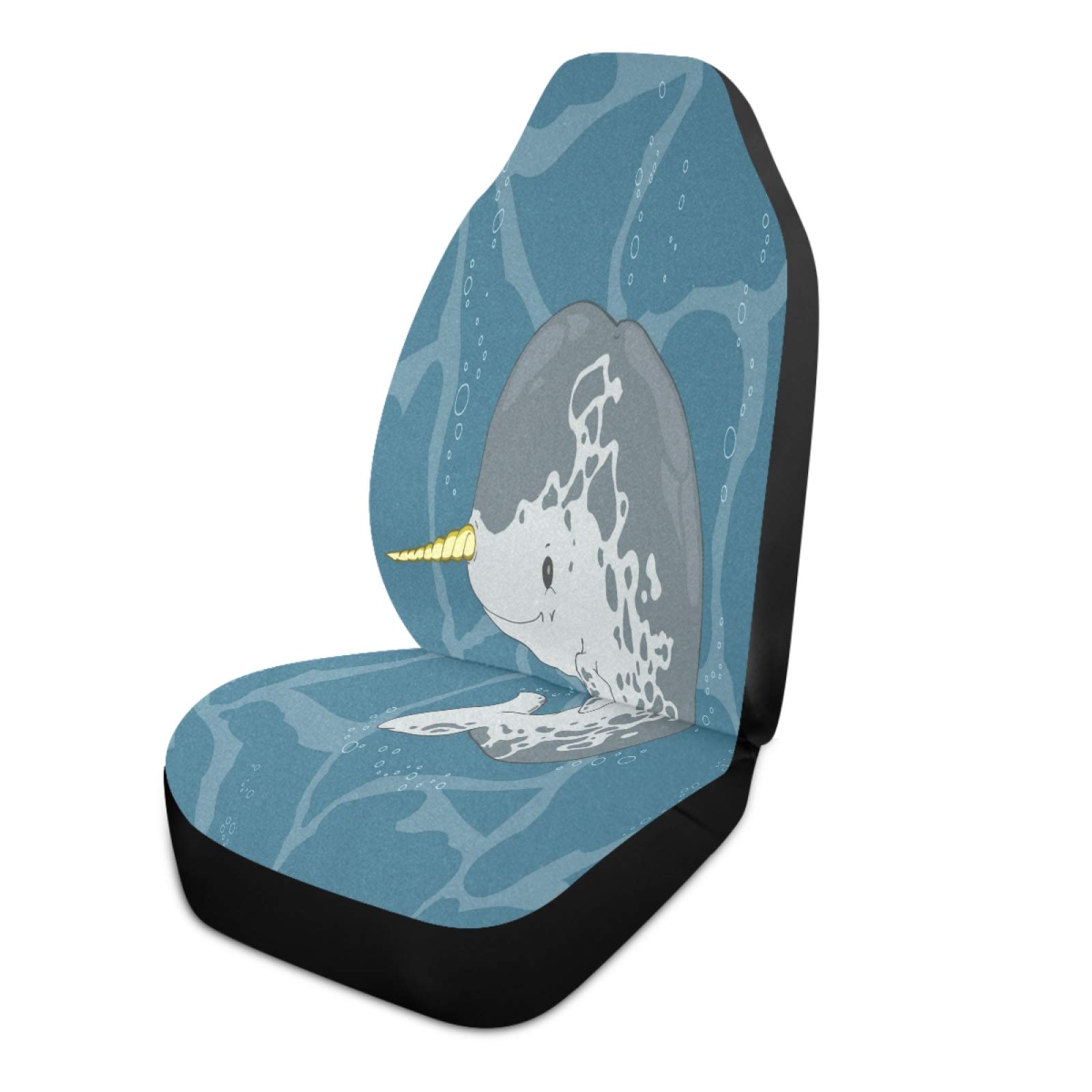 Blueangle Unicorn Narwhal Car Seat Covers - Universal Fit for Cars, SUVs & Trucks - Waterproof & Non-Slip Bucket Seat Protector (1PC) - Perfect for Kids, Pets & Daily Commute