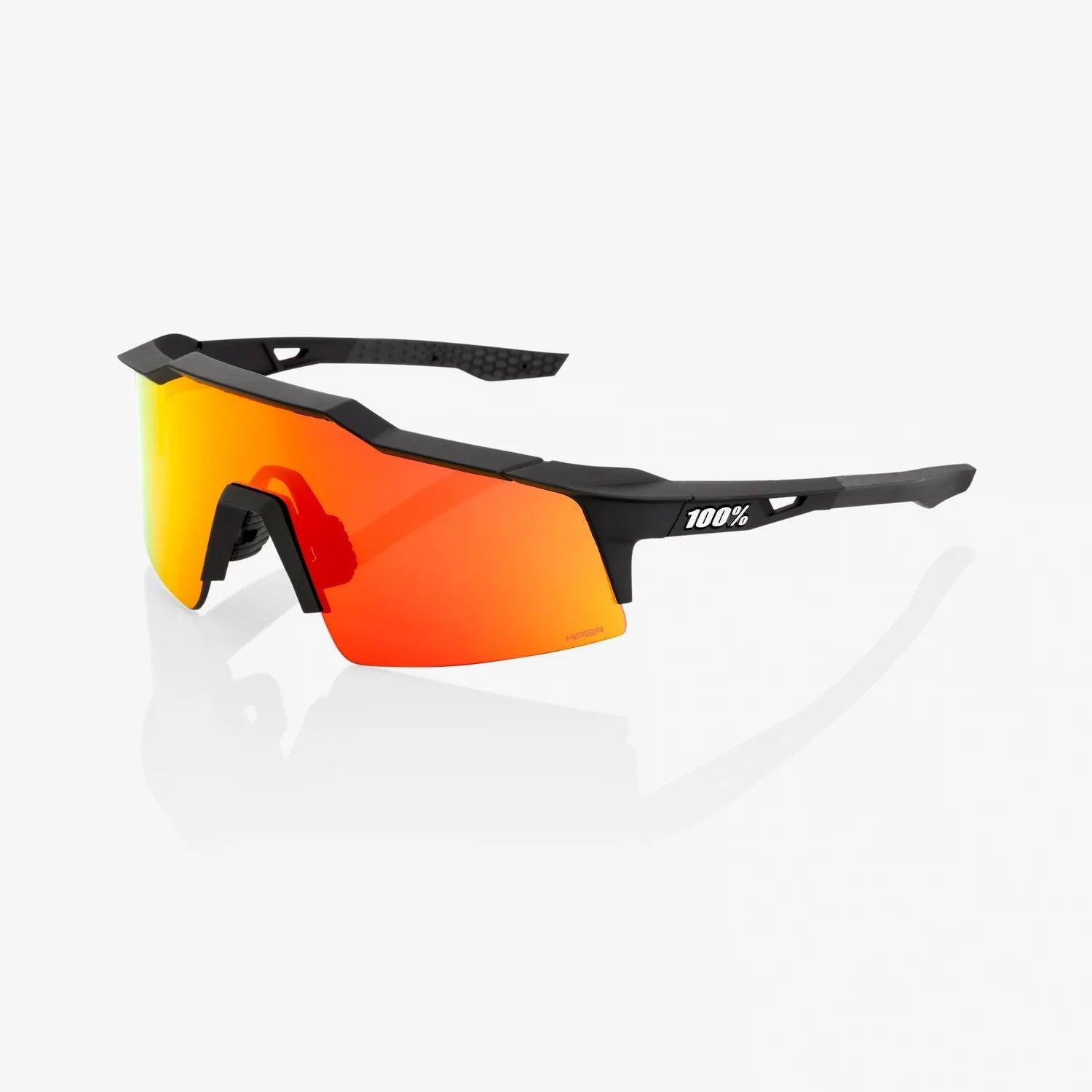 100% UV Protection Polarized Sunglasses SPEEDCRAFT SL - Soft Tact Black Frame with HiPER Red Multilayer Mirror Lens for Driving, Running & Outdoor Sports