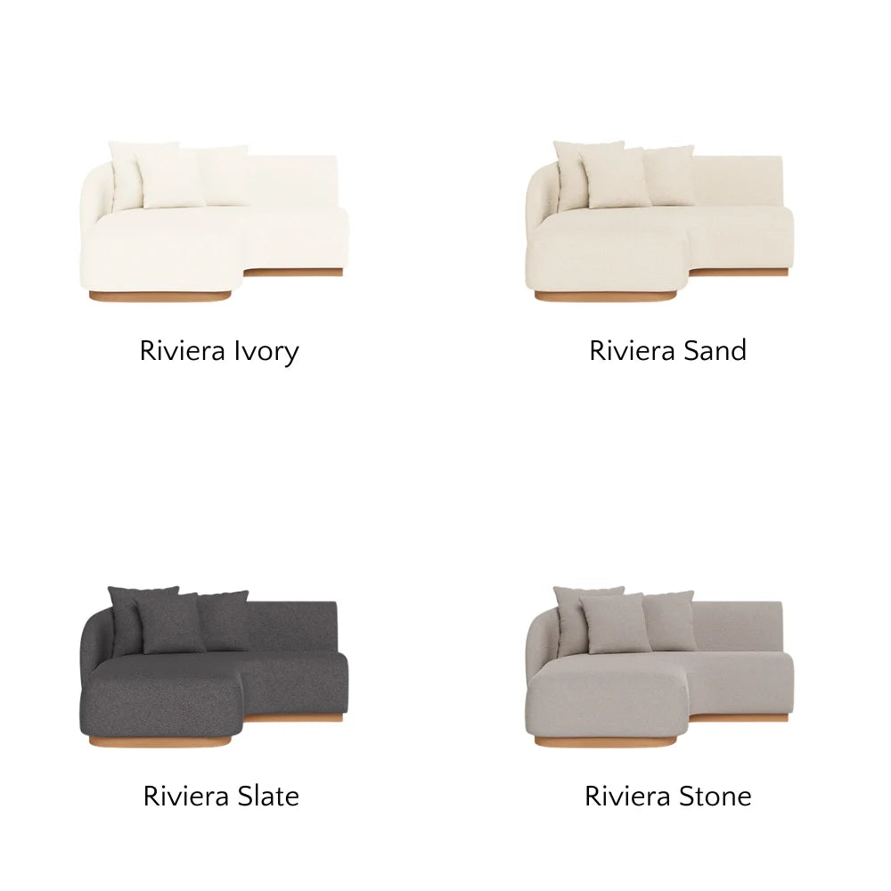 Como Outdoor Curved Chaise Left Sectional Sofa - Waterproof Patio Lounge Furniture for Poolside, Garden & Backyard Relaxation