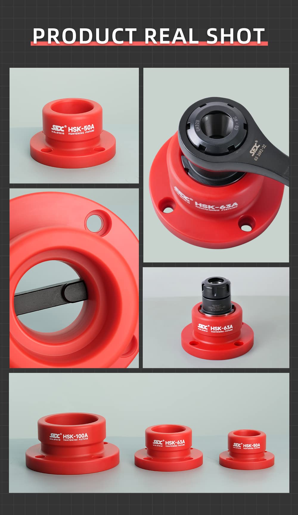 HSK50A HSK Tightening Fixture Machine Tool for HSK A/C Tool Holder - Precision Clamping for CNC Milling, Lathe & Drilling Operations