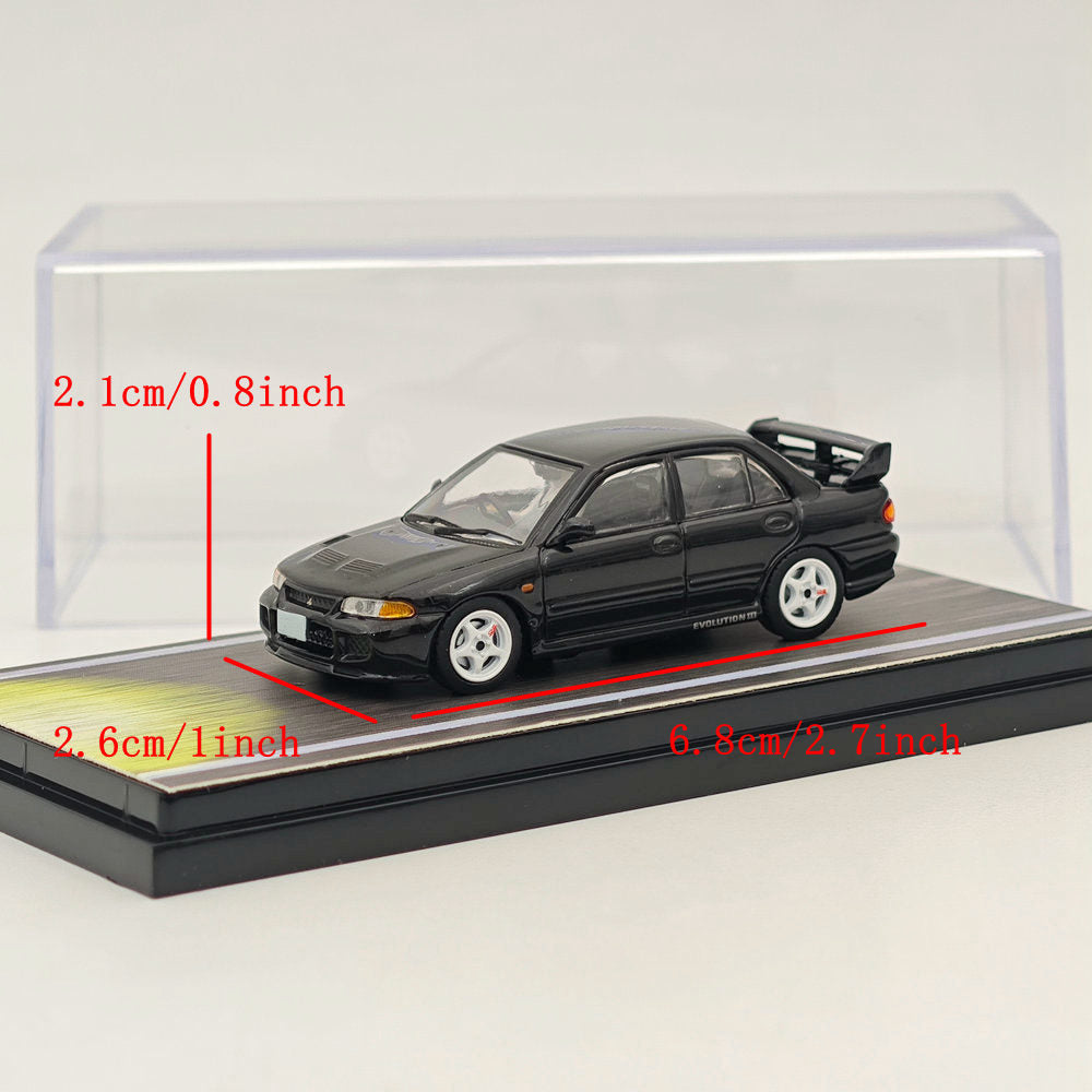 1/64 Mitsubishi Lancer RS Evolution III INITIAL D Black Diecast Model Car - Limited Edition Collectible for Anime Fans & Car Enthusiasts - Perfect for Display, Gifts, and Anime-Themed Collections