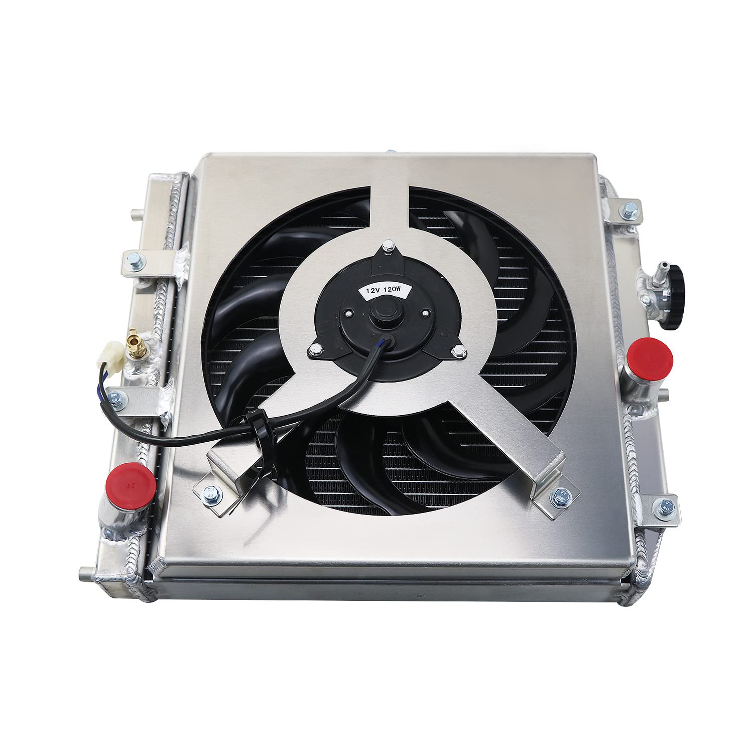High-Performance 3-Row Aluminum Radiator for 1994-2001 Acura Integra 1.8L & 1992-2000 Honda Civic 1.5L/1.6L - Complete Cooling Kit with 12
