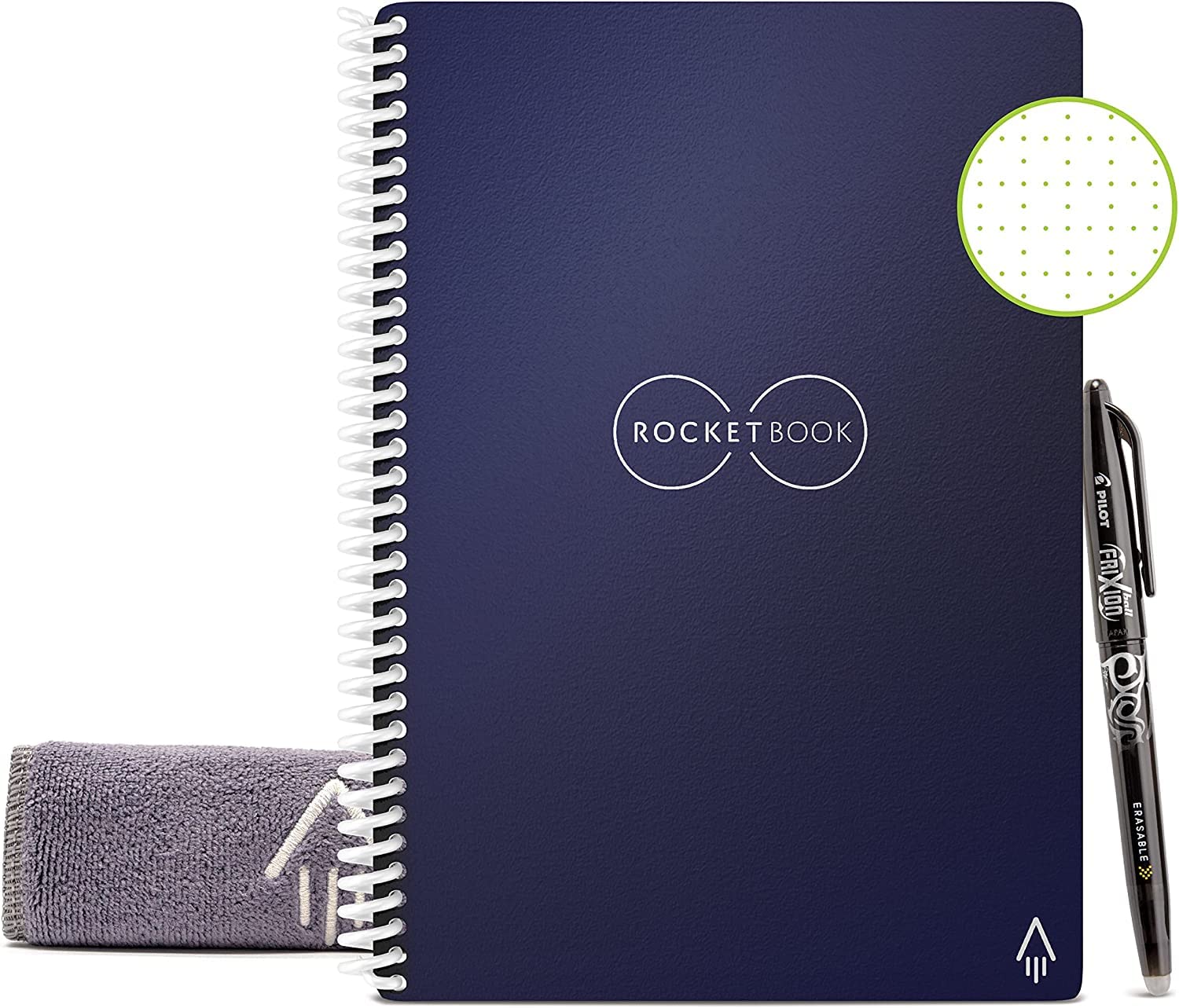 Rocketbook Core Reusable Smart Notebook with Pen/Pencil Holder - Eco-Friendly Digital Notebook for Work, School & Note-Taking | Cloud Sync & Erasable Pages