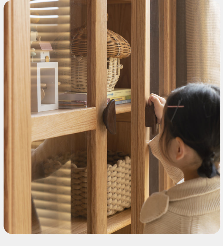 Solid Oak Wood Kids Bookcase & Bookshelf - Durable Children's Book Storage for Bedroom, Playroom, and Classroom Organization